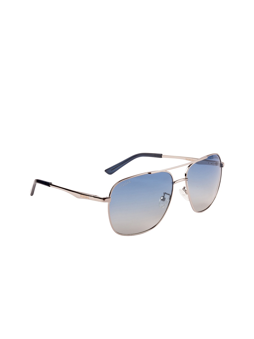 

EQUAL Unisex Blue Lens & Silver-Toned Aviator UV Protected Lens-7013 58016-140 C2