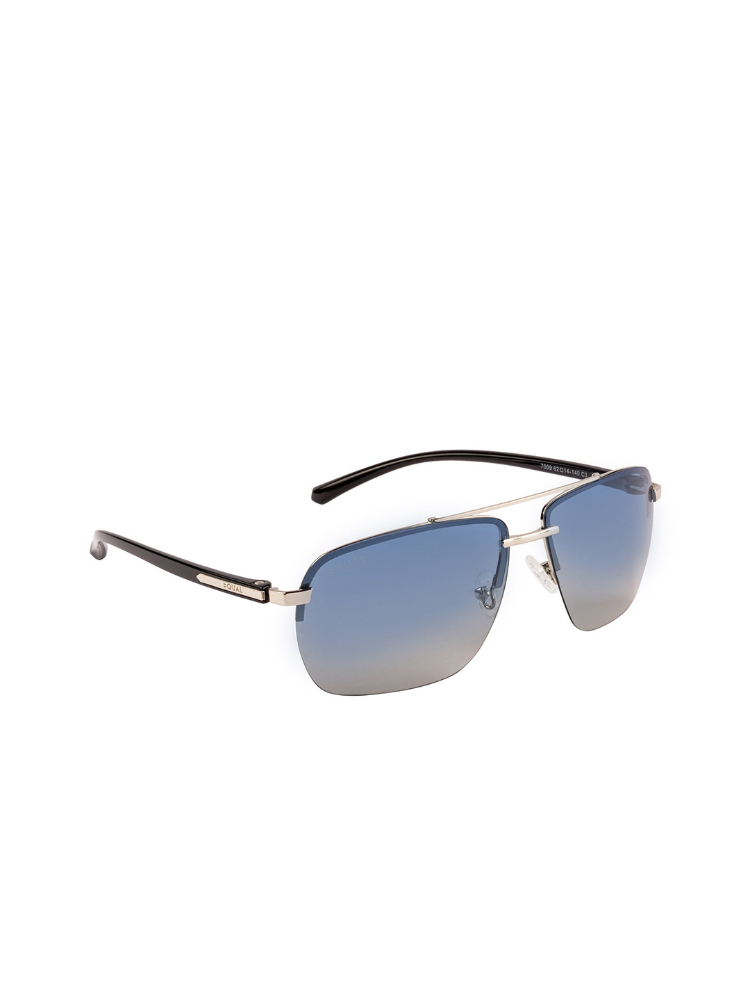 

EQUAL Unisex Blue UV Protected Rectangle Sunglasses 7009 62014-140 C3