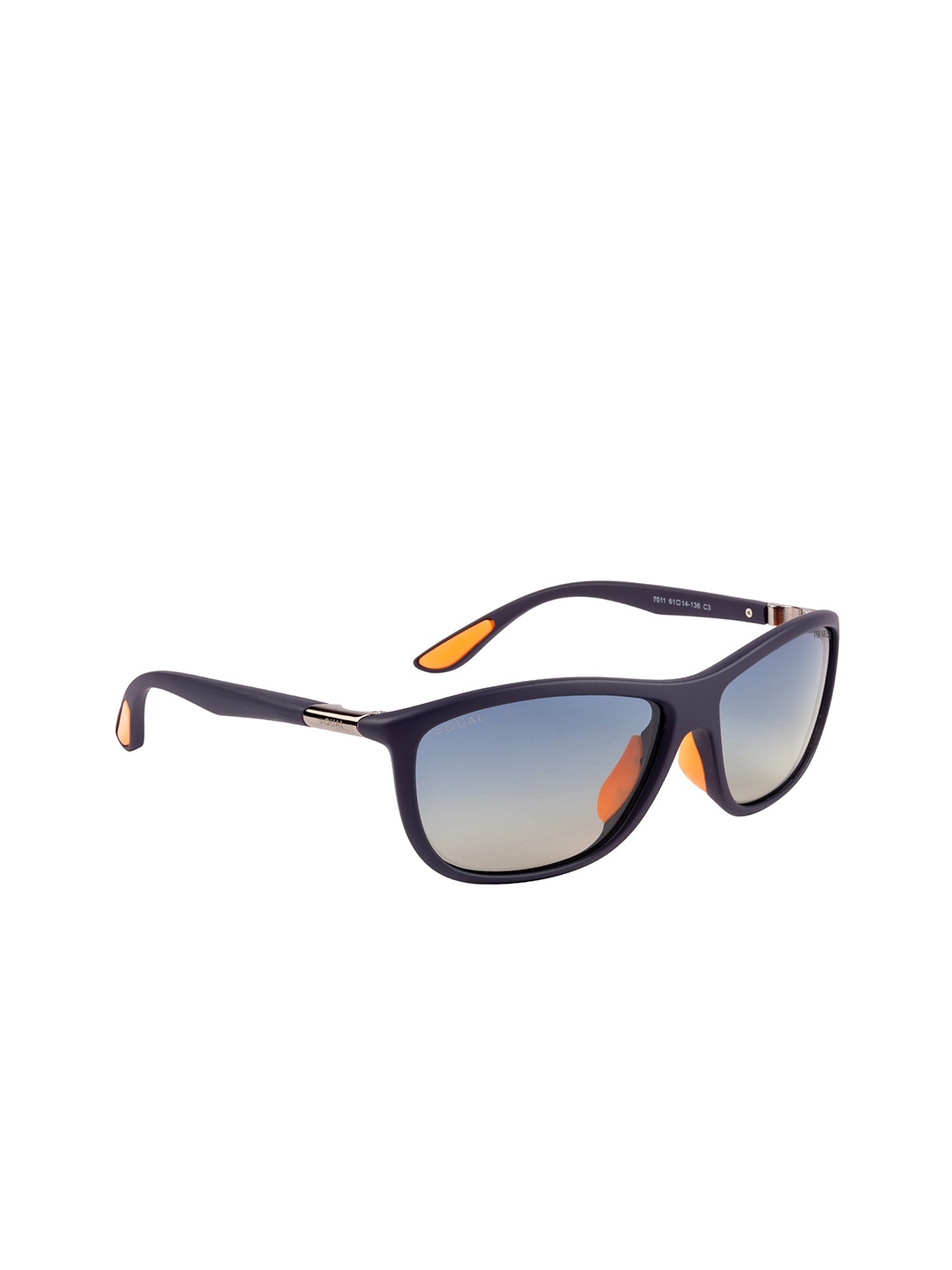 

EQUAL Unisex Blue Lens & Black Wayfarer Sunglasses with UV Protected Lens