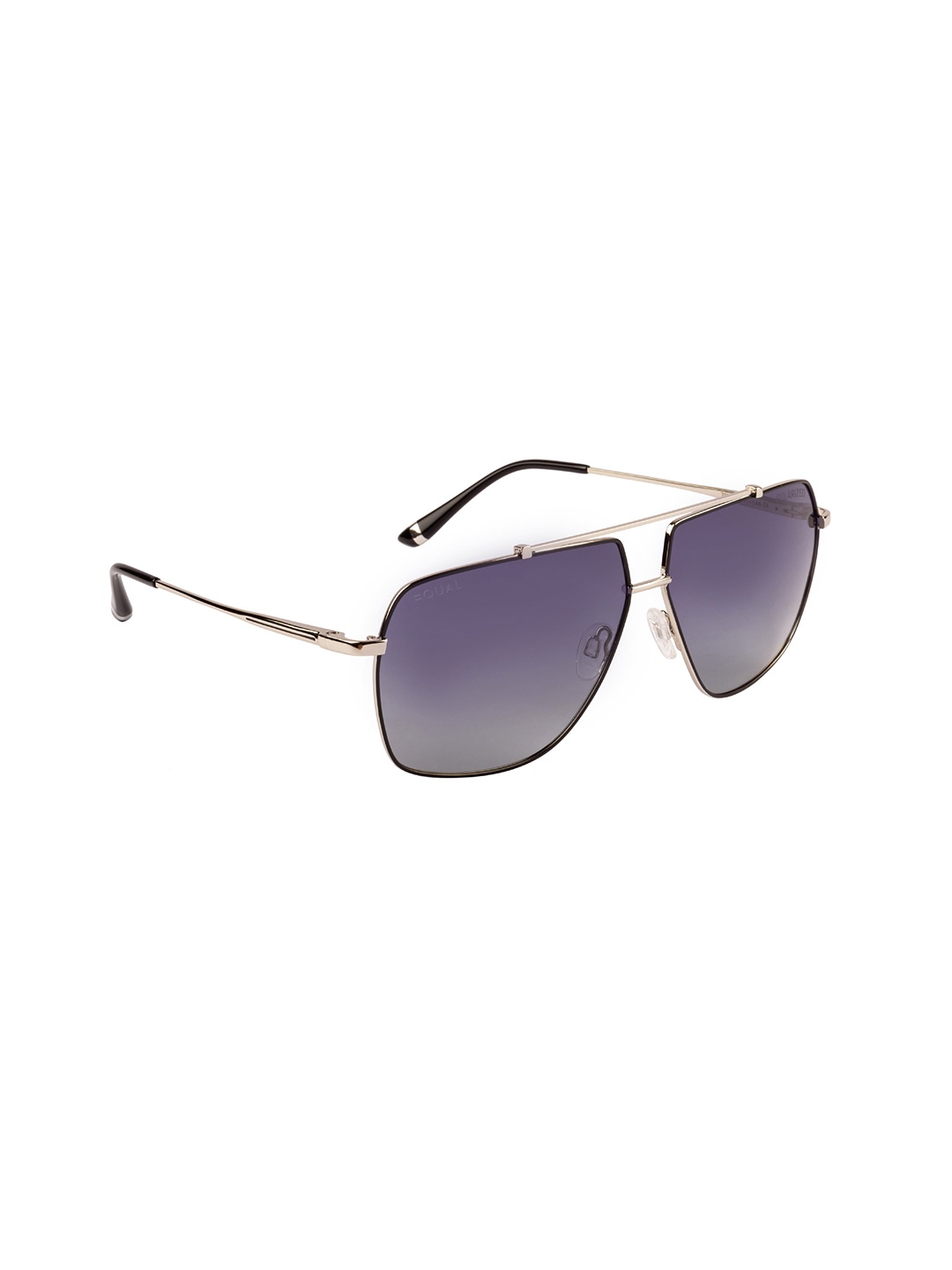

EQUAL Unisex Blue Lens & Silver-Toned Geometric Shape Sunglasses 7005 63011-145 C4