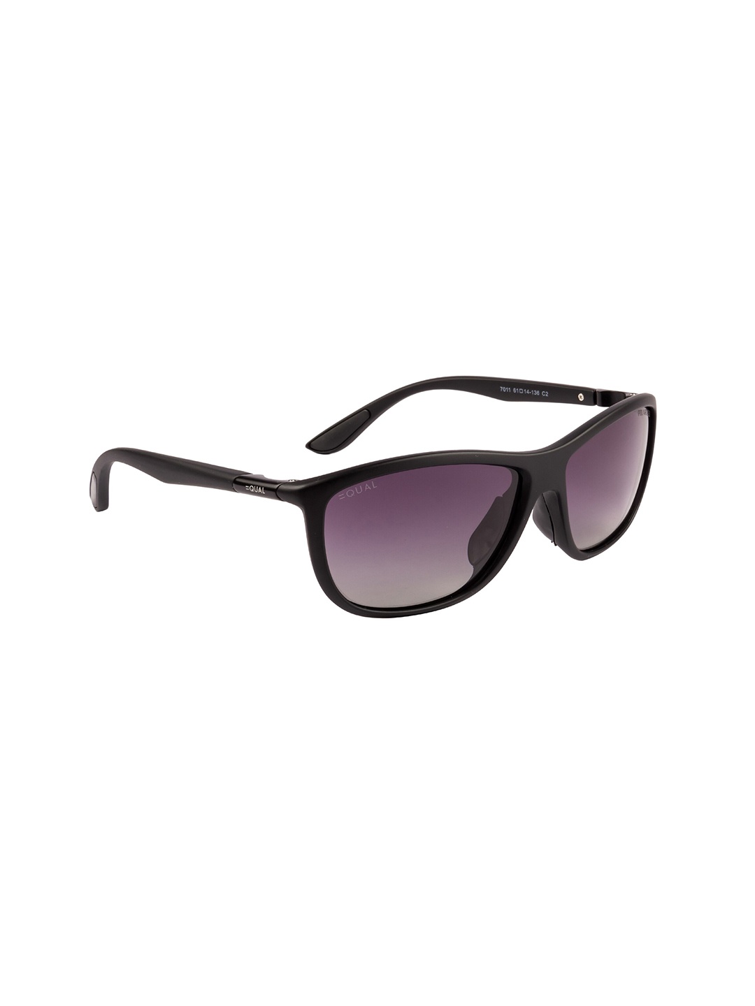

EQUAL Unisex Black UV Protected Rectangle Sunglasses 7011 61014-136 C2