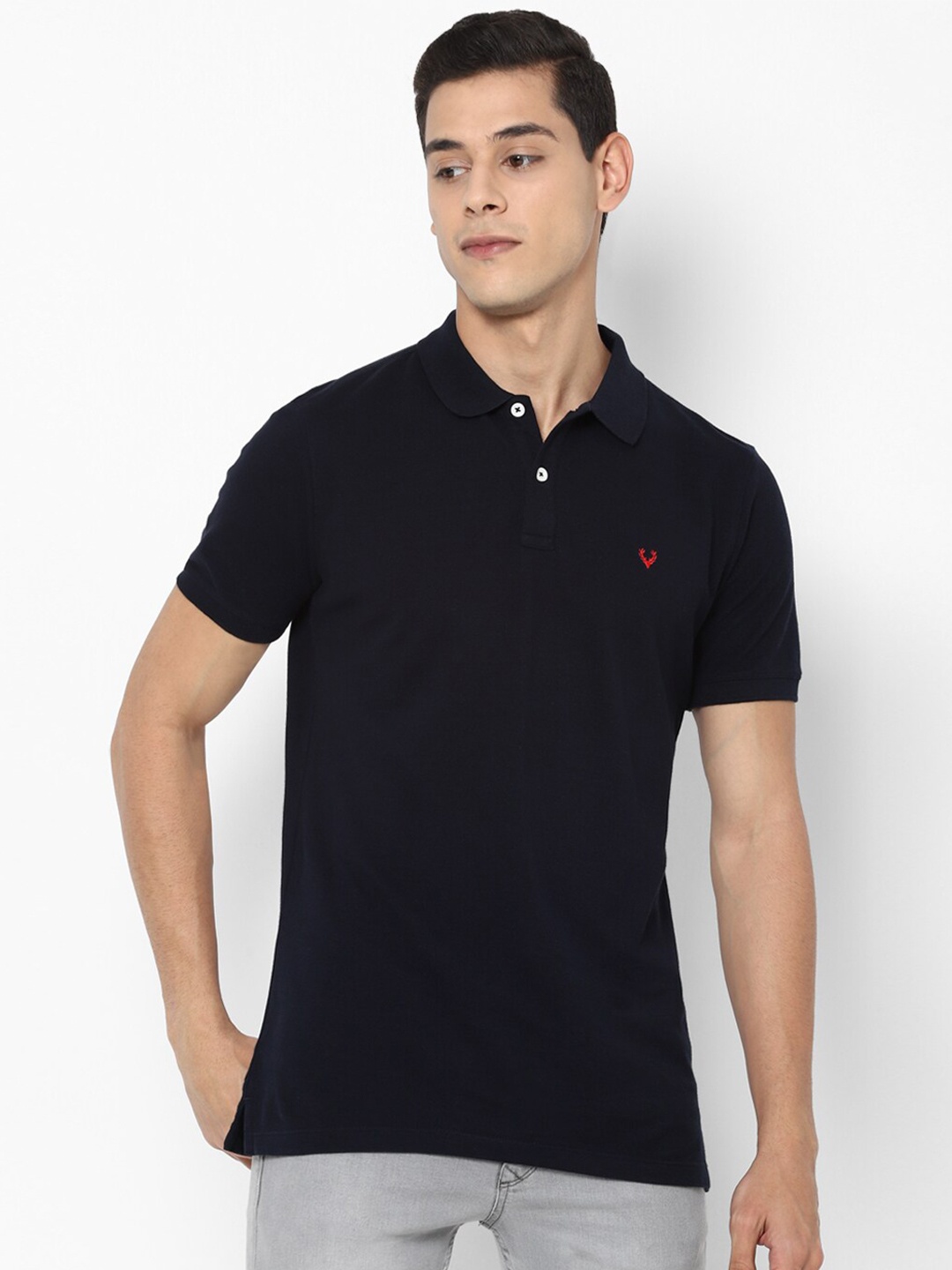 

Allen Solly Men Black Polo Collar Pure Cotton T-shirt