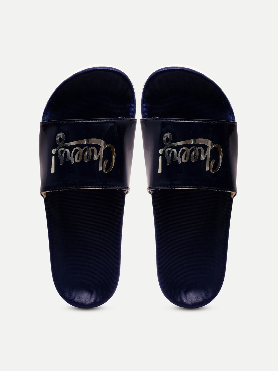 

FREECO Women Blue & White Printed Sliders