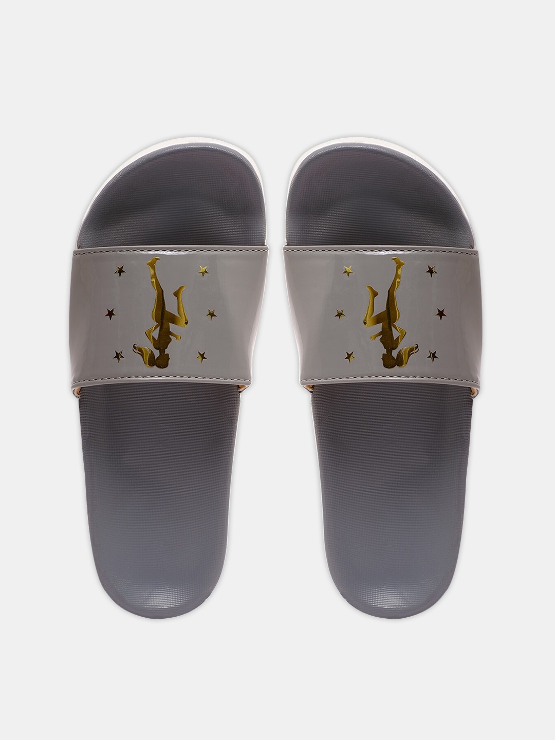 

FREECO Women Grey Printed Sliders