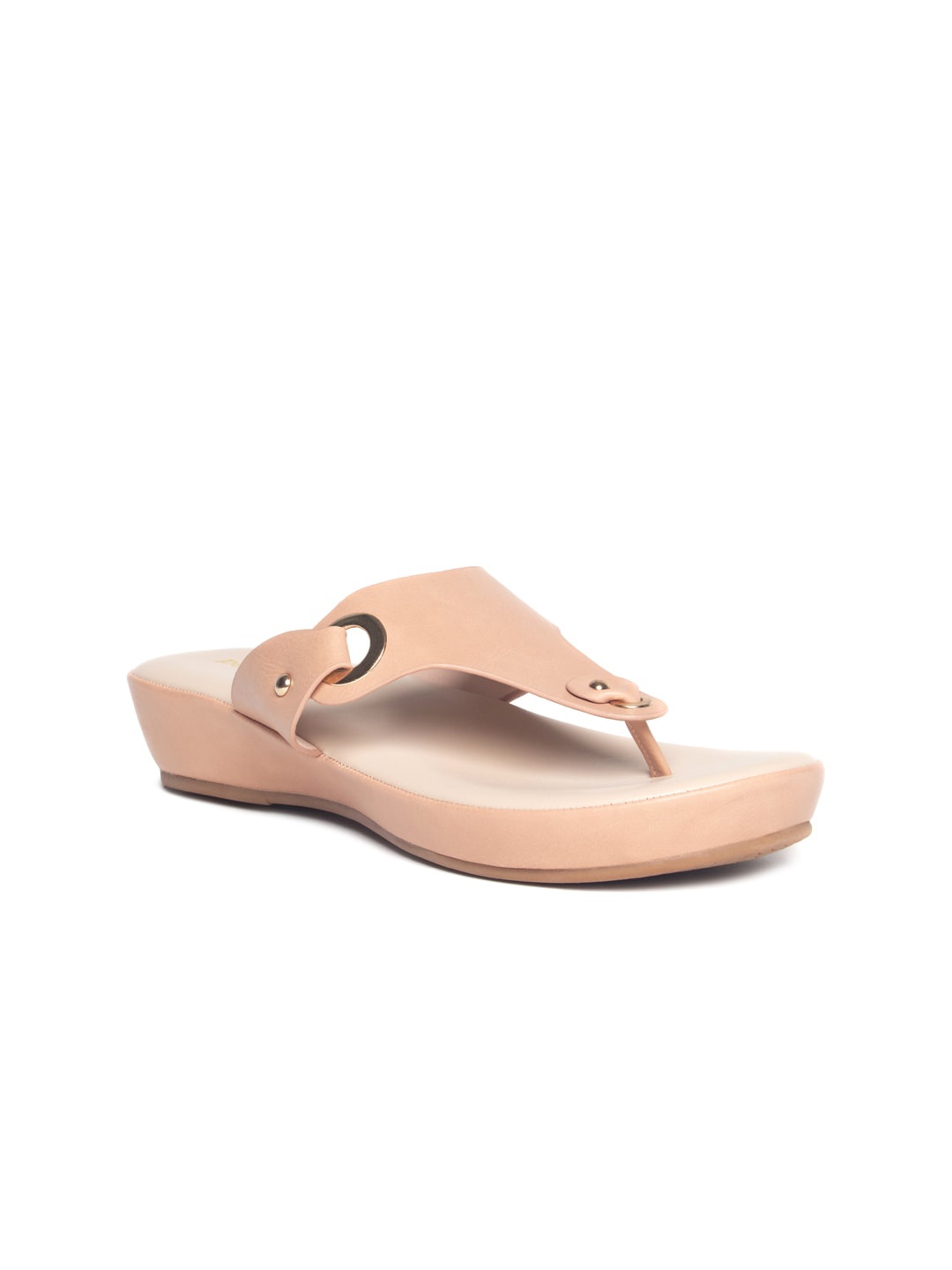 

pelle albero Women Peach-Coloured Solid Wedge Sandals