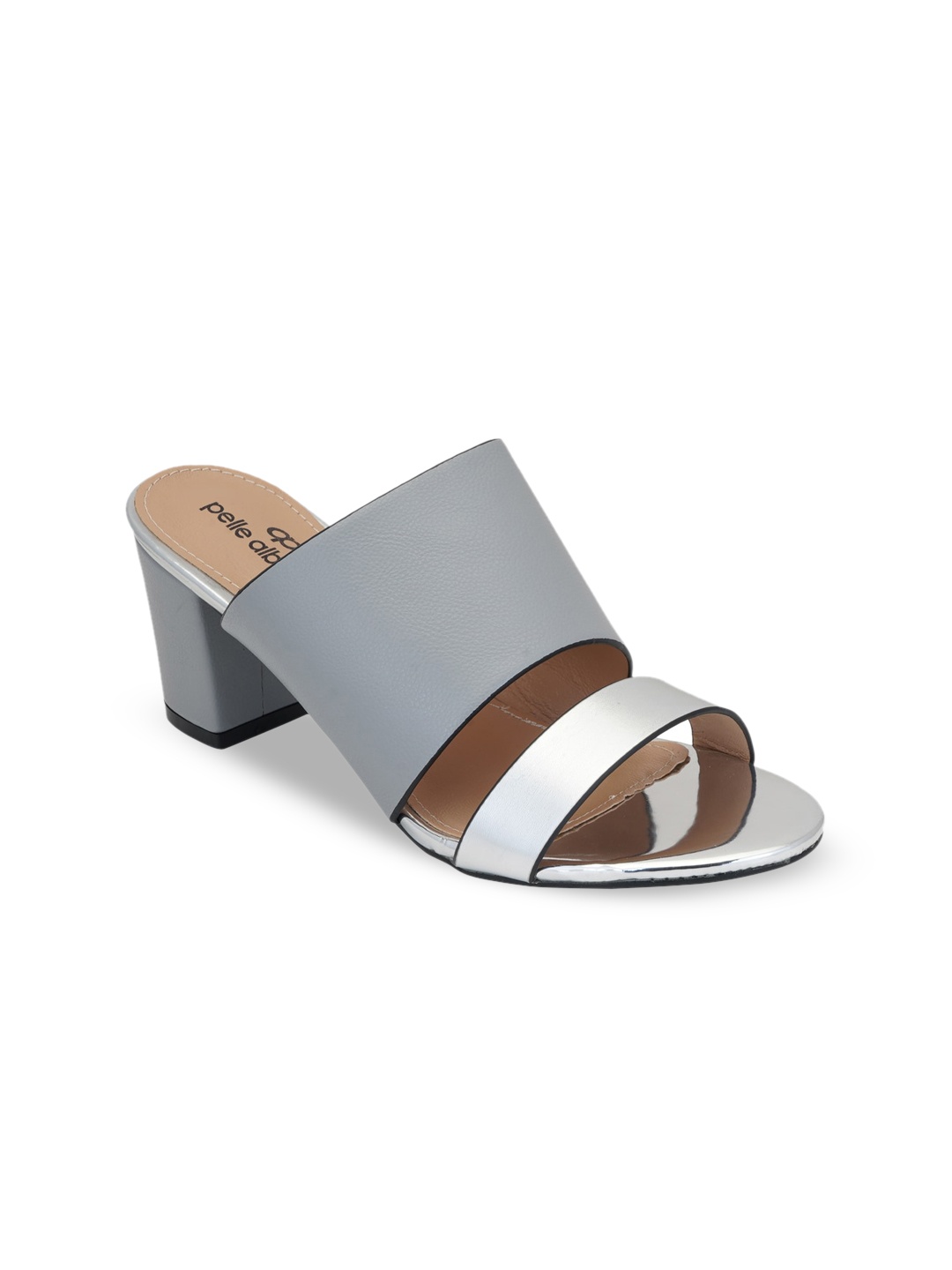 

pelle albero Women Grey Colourblocked Block Heels