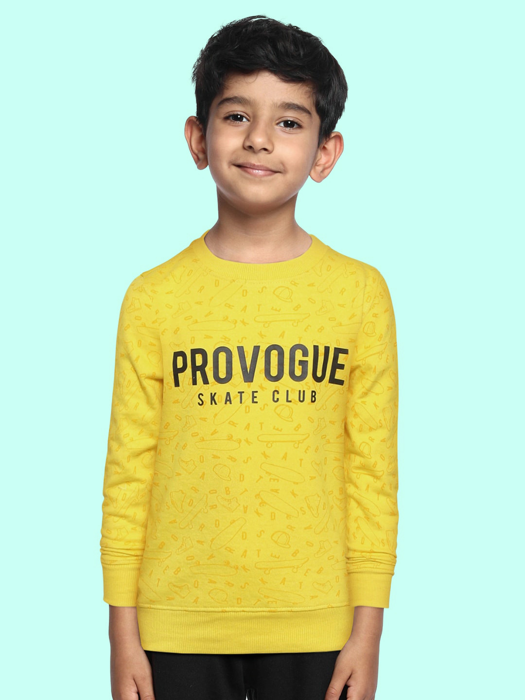 

Provogue Boys Yellow & Black Brand Logo Print Sweatshirt