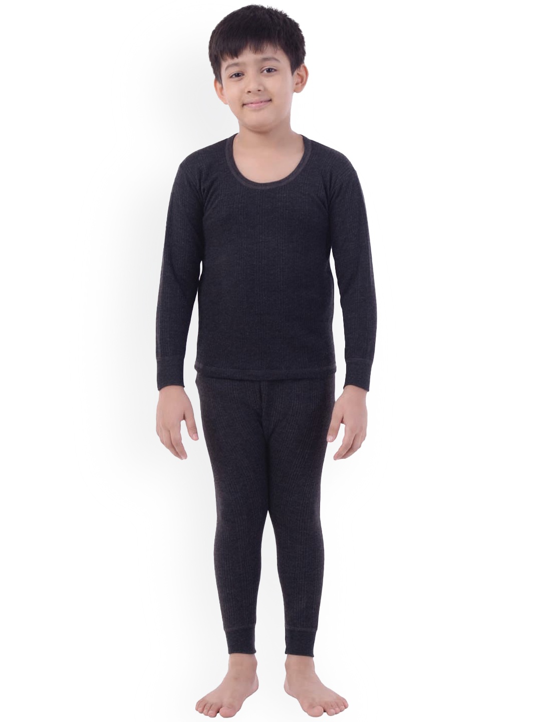 

Zoom Minimondo Kids Black Solid Cotton Thermal Set