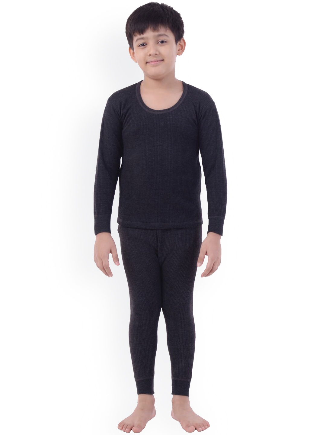 

Zoom Minimondo Kids Charcoal Grey Solid Thermal Set