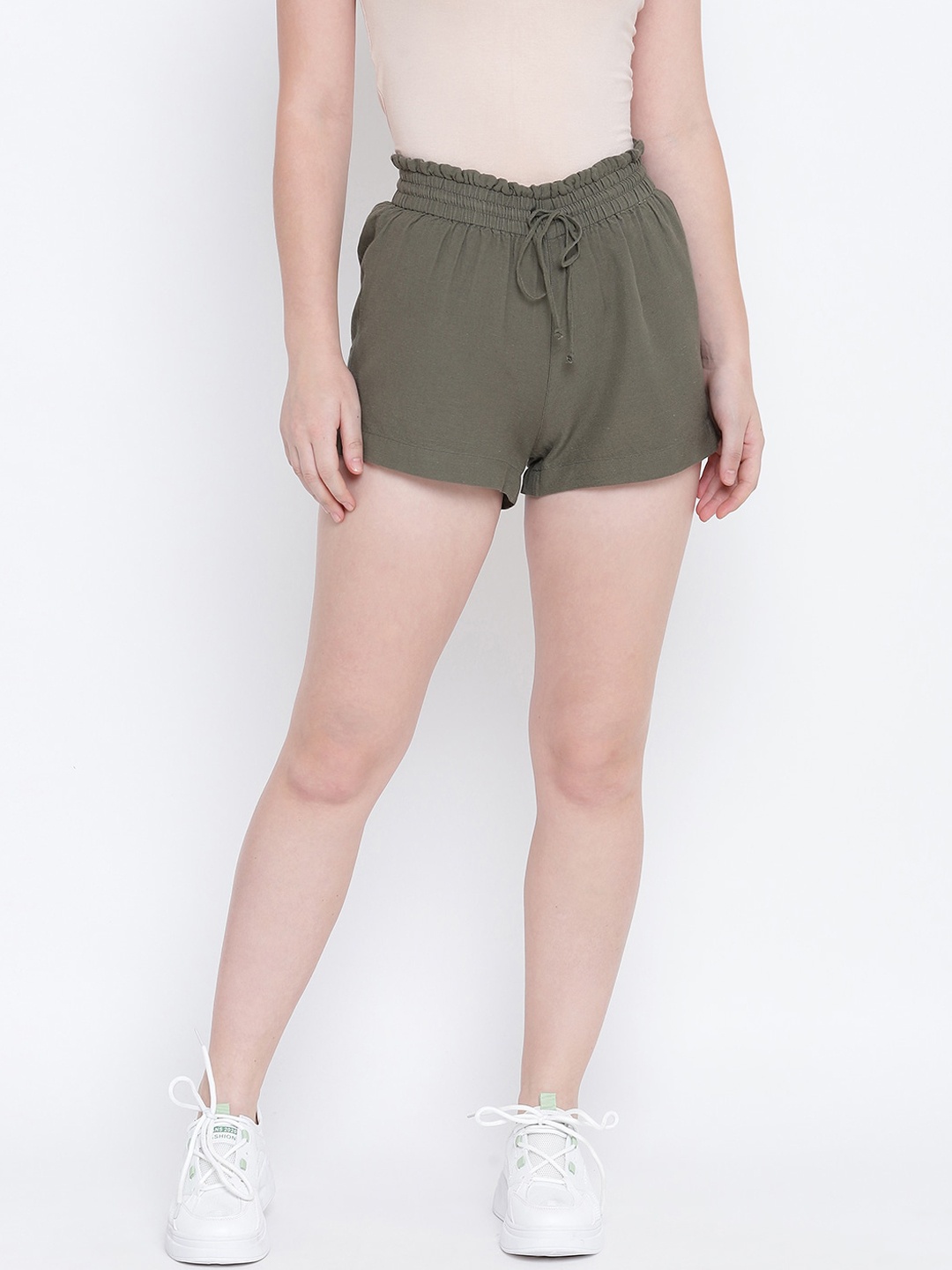 

Oxolloxo Women Khaki Regular Shorts