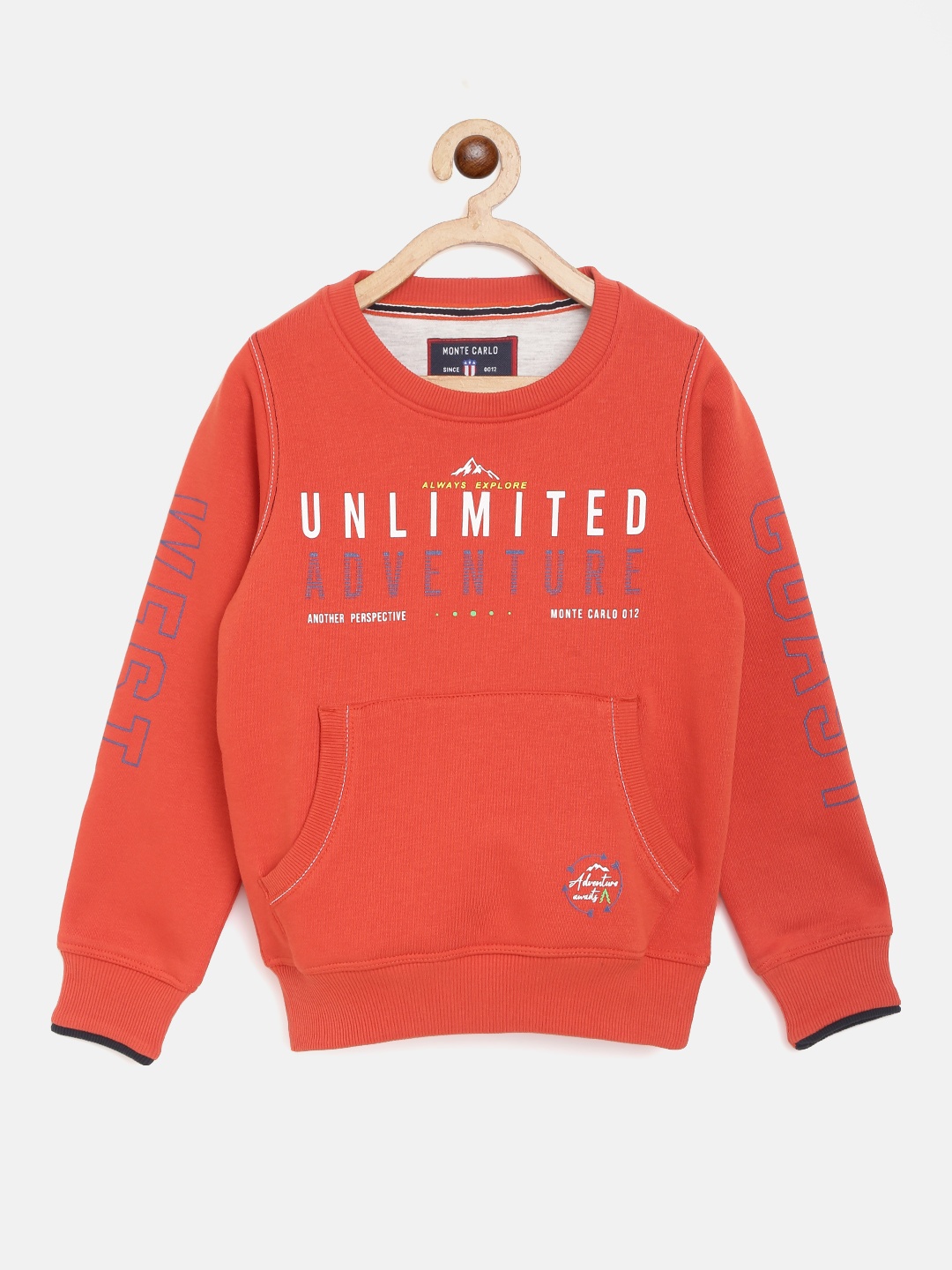 

Monte Carlo Boys Orange & White Printed Sweatshirt
