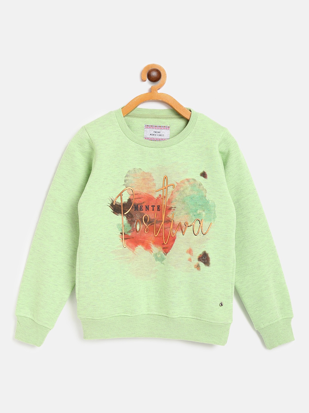 

Monte Carlo Girls Green & Orange Printed Sweatshirt