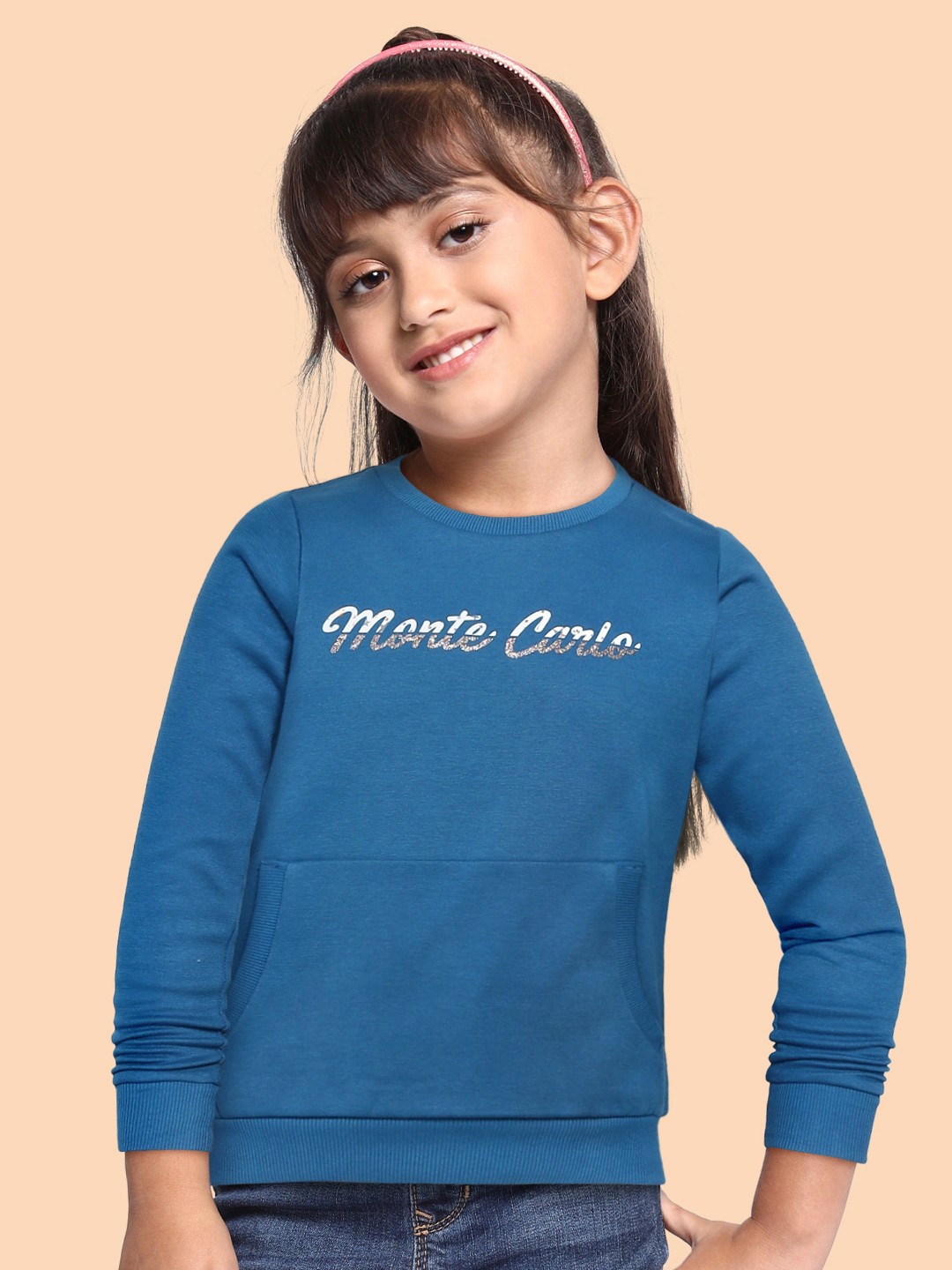 

Monte Carlo Girls Blue & White Brand Logo Print Sweatshirt