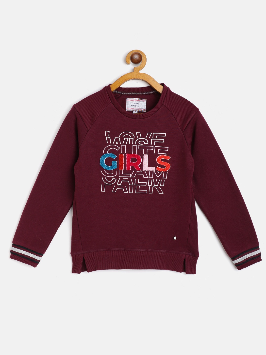 

Monte Carlo Girls Burgundy & White Printed Sweatshirt