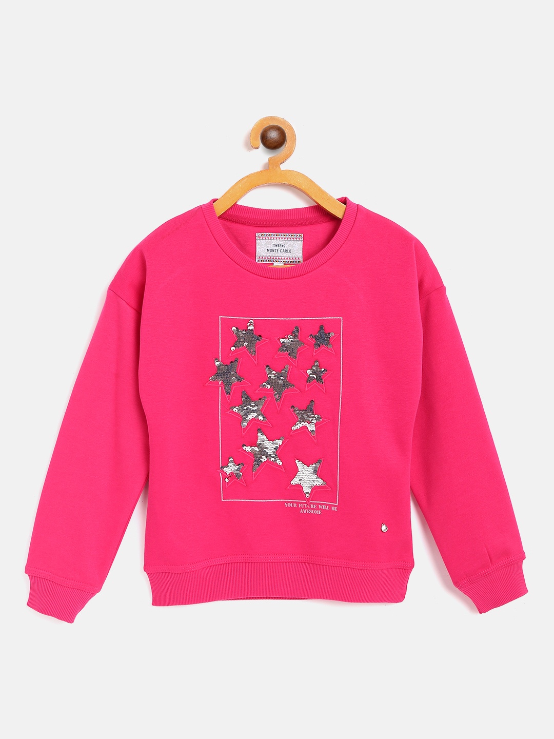 

Monte Carlo Girls Pink Flip Sequinned Sweatshirt