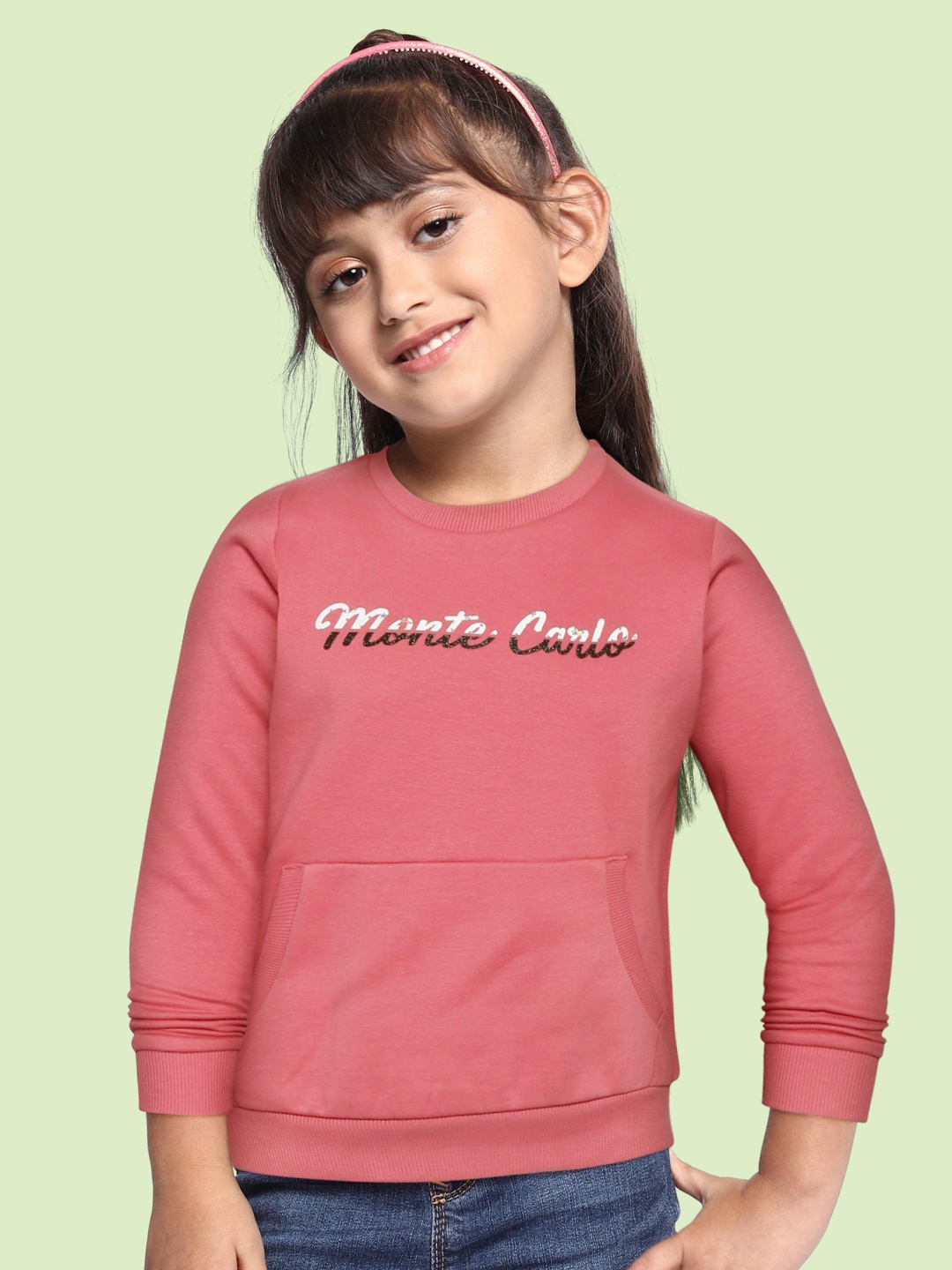 

Monte Carlo Girls Pink Brand Logo Print Sweatshirt