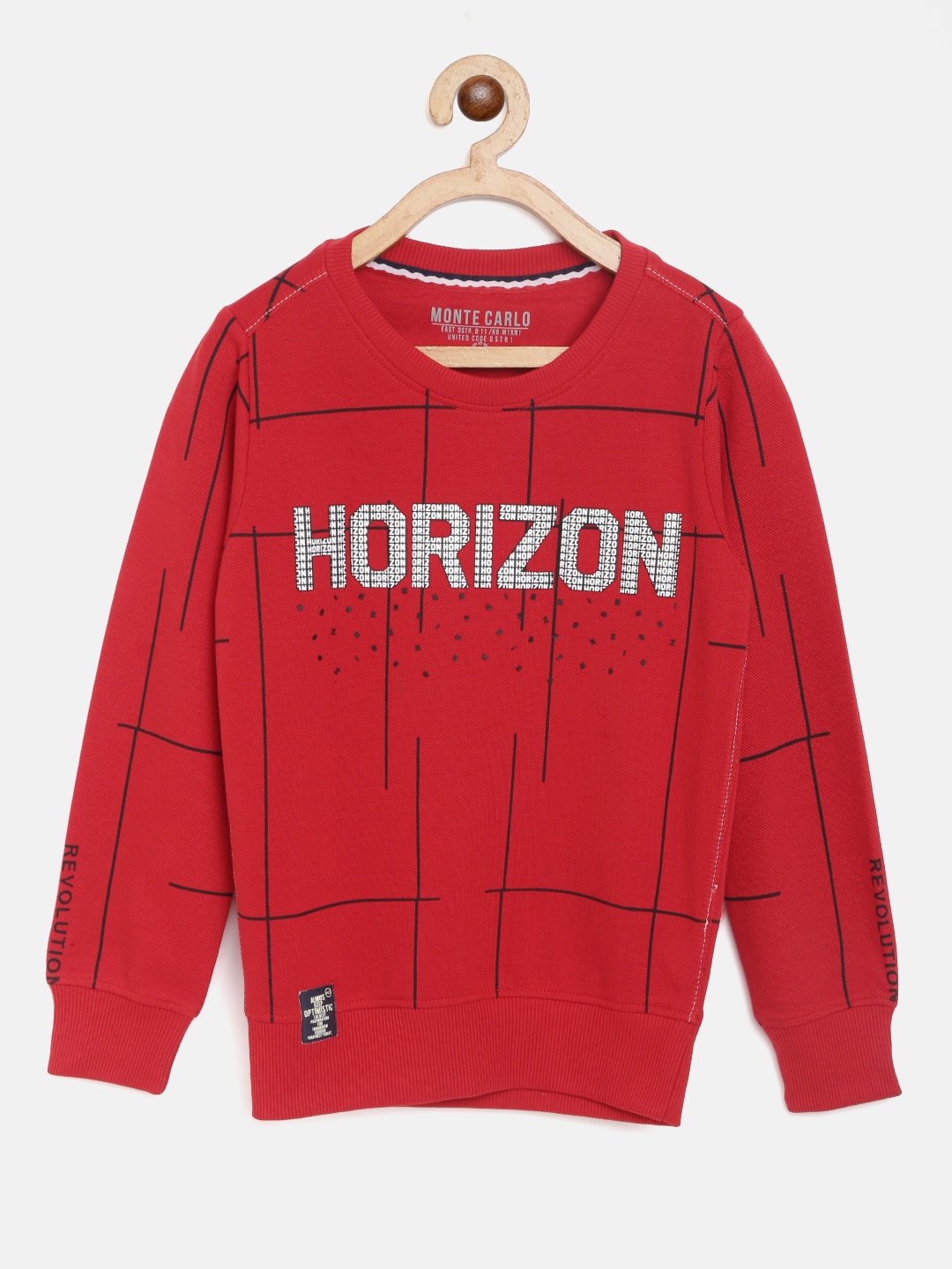 

Monte Carlo Boys Red & White Pure Cotton Printed Sweatshirt