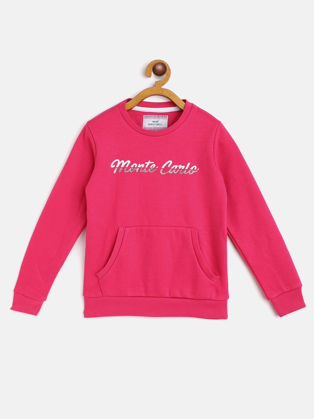 

Monte Carlo Girls Pink & White Brand Logo Print Sweatshirt