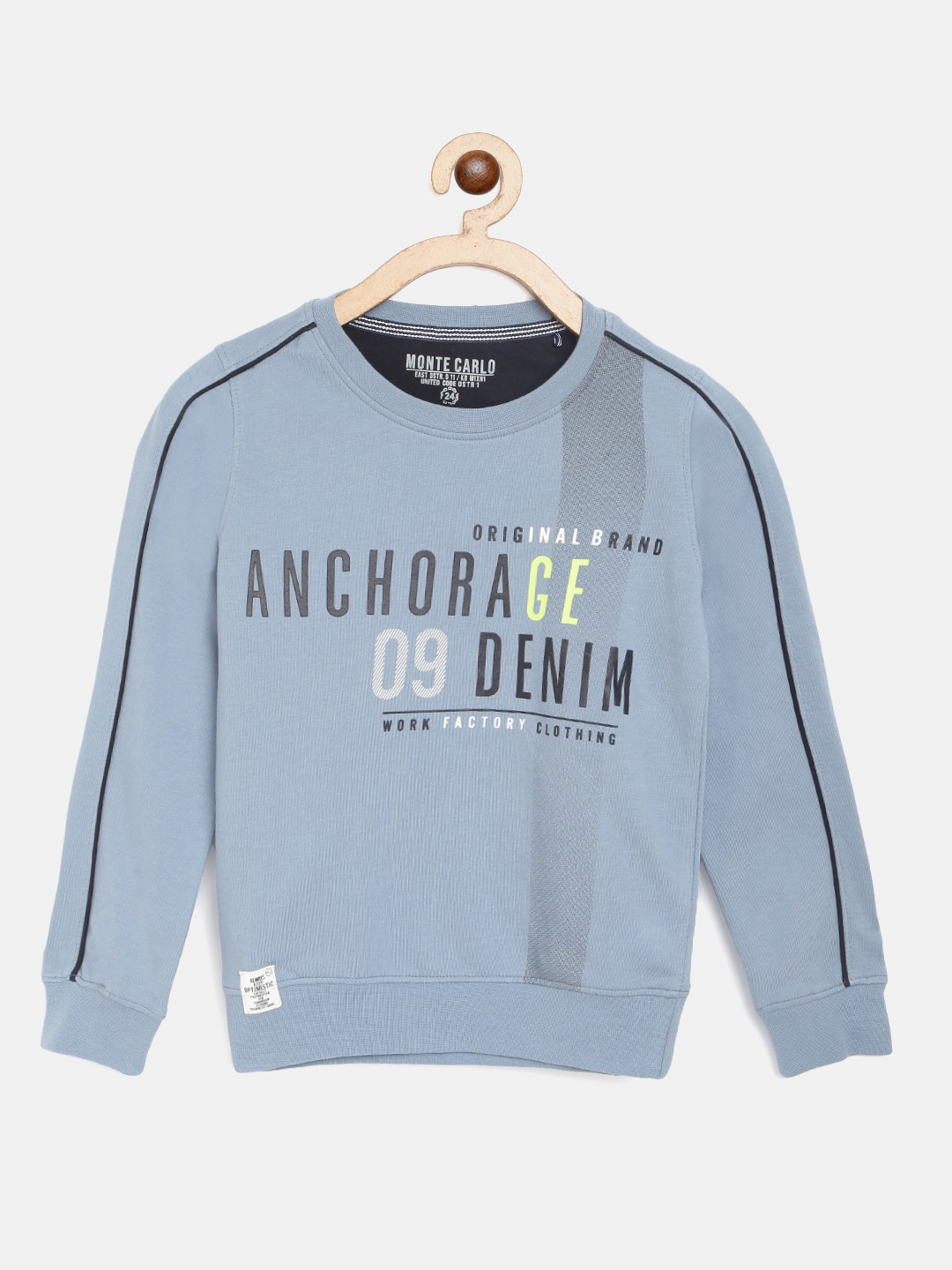 

Monte Carlo Boys Blue & Black Pure Cotton Printed Sweatshirt