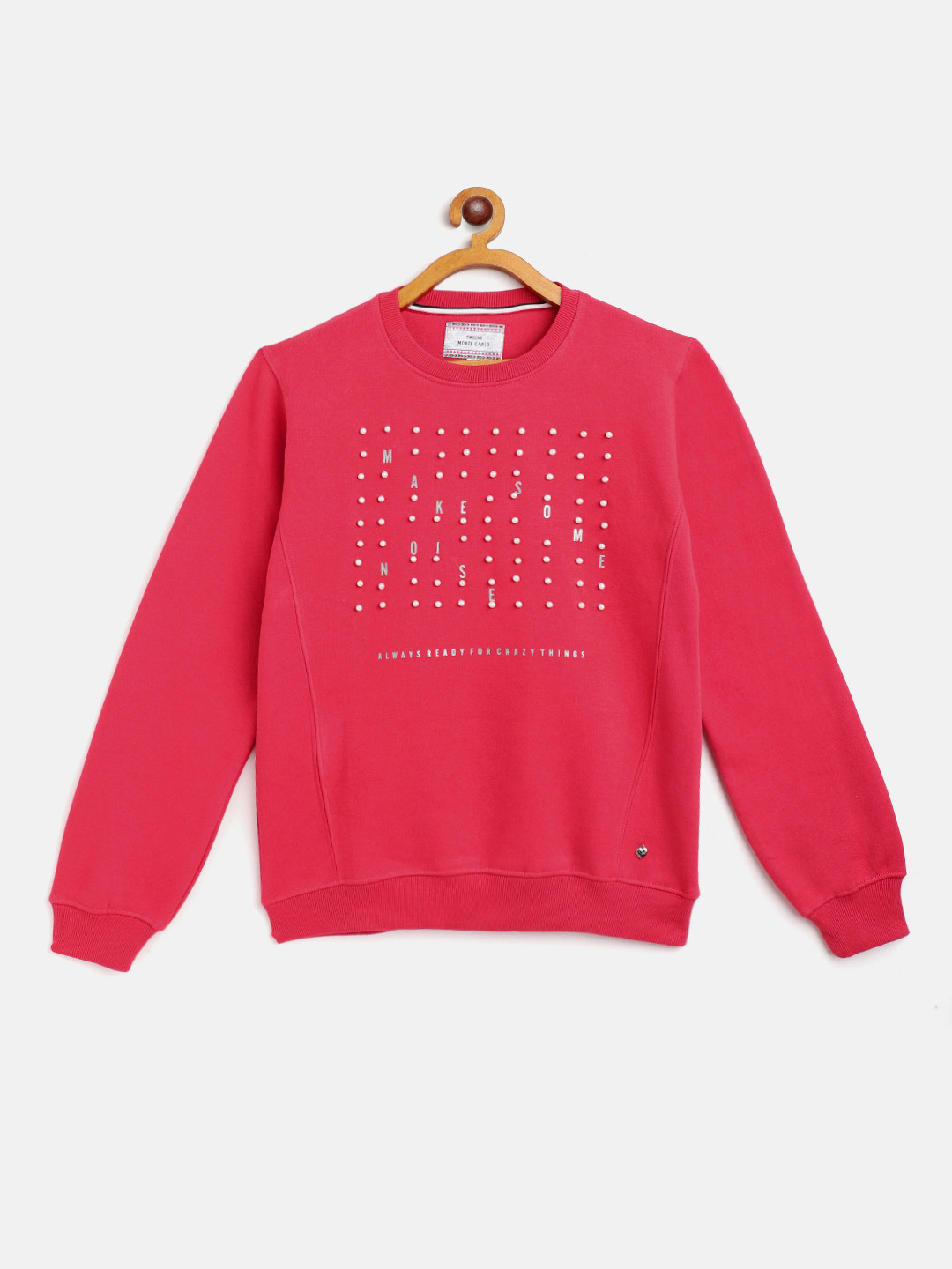 

Monte Carlo Girls Coral Red & White Beaded Sweatshirt