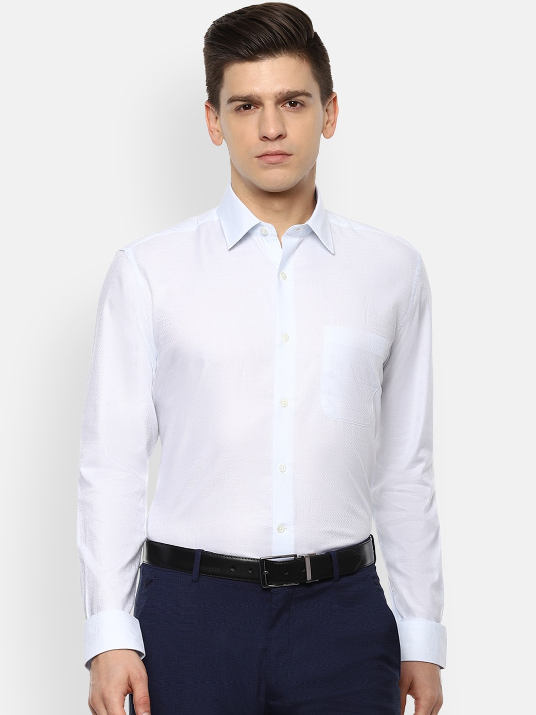 

Luxure by Louis Philippe Men Blue Opaque Casual Shirt