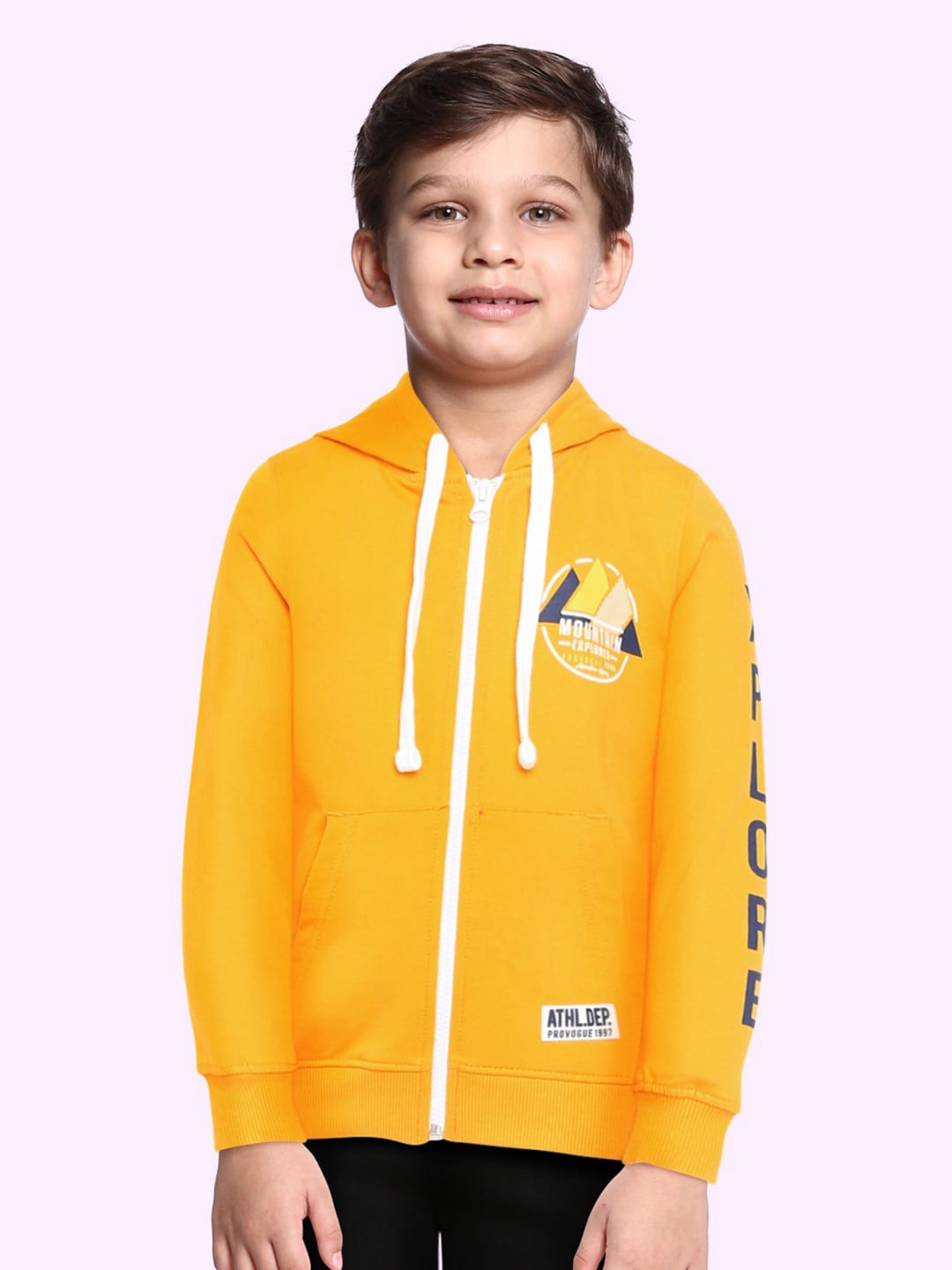 

Provogue Boys Orange Solid Hooded Sweatshirt