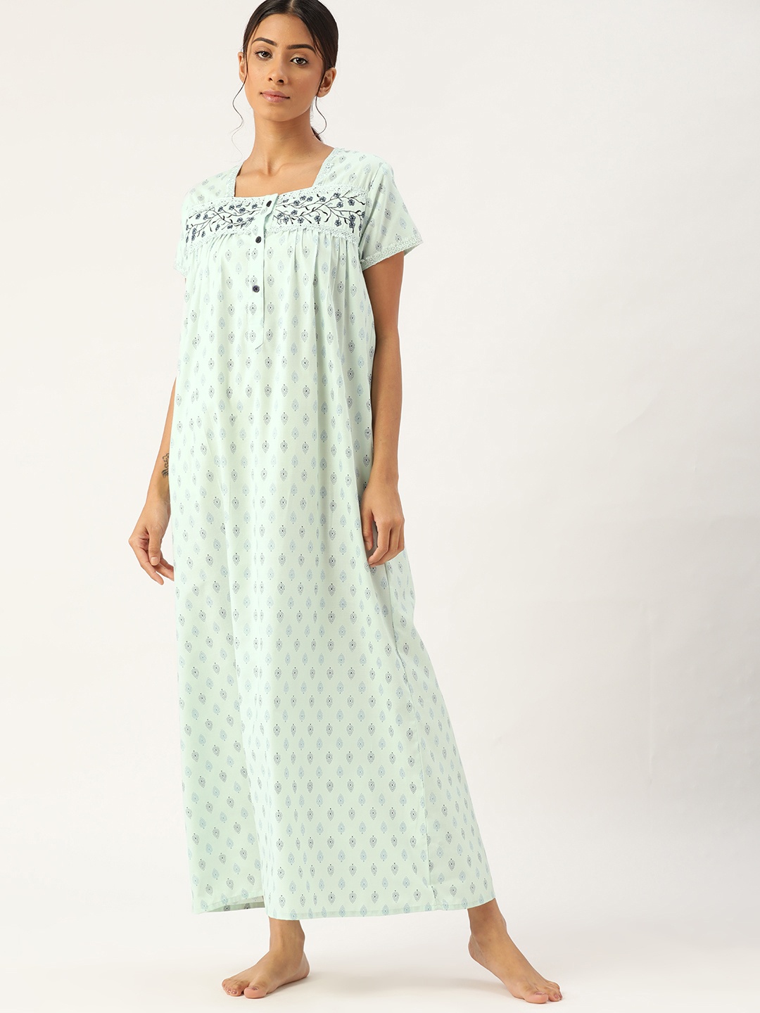 

ETC Blue Printed Maxi Nightdress