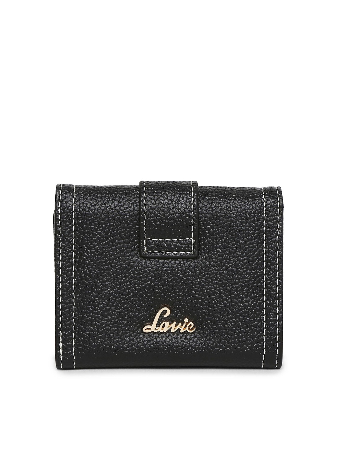

Lavie Women Black Textured Three Fold Wallet