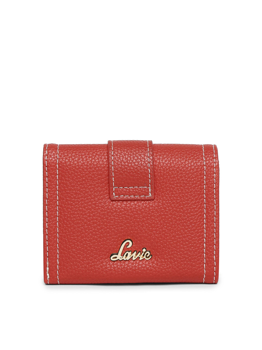 

Lavie Women Red Textured Three Fold Wallet