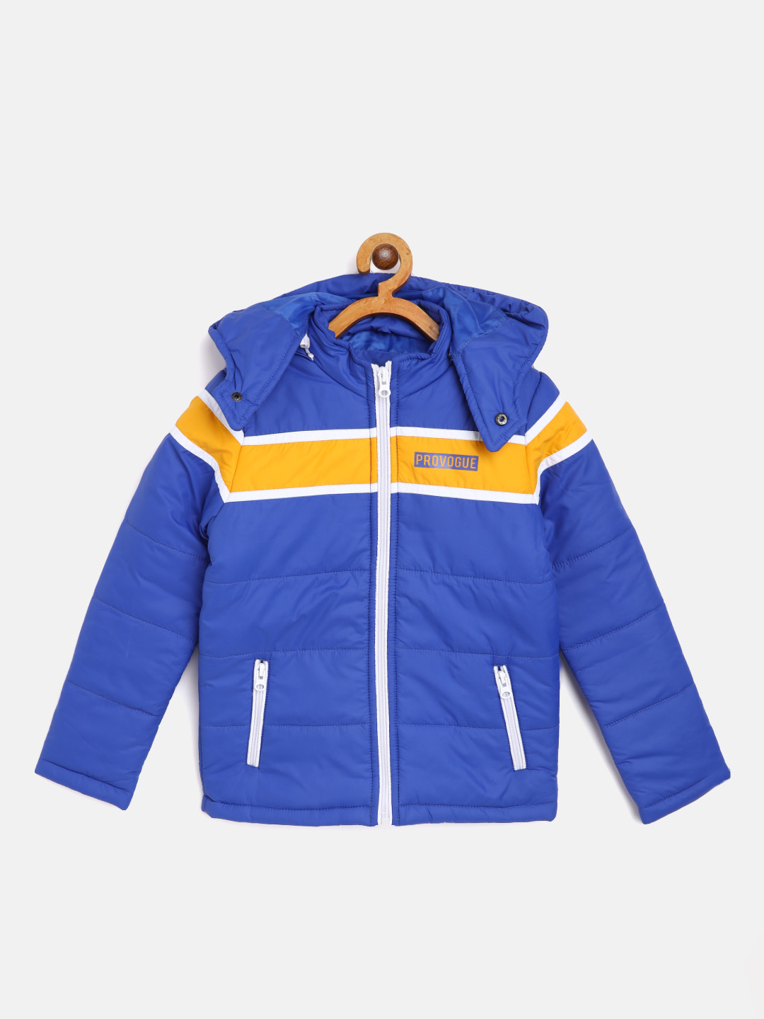 

Provogue Boys Blue & Yellow Padded Jacket with Detachable Hood