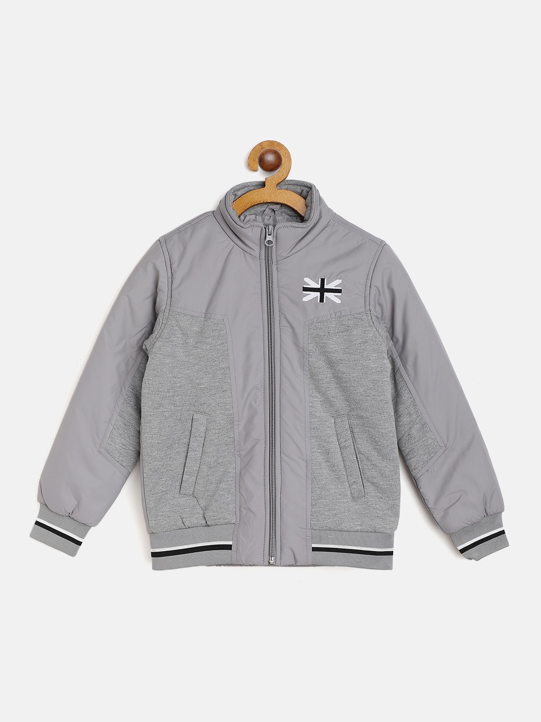 

Provogue Boys Grey Melange Bomber Jacket