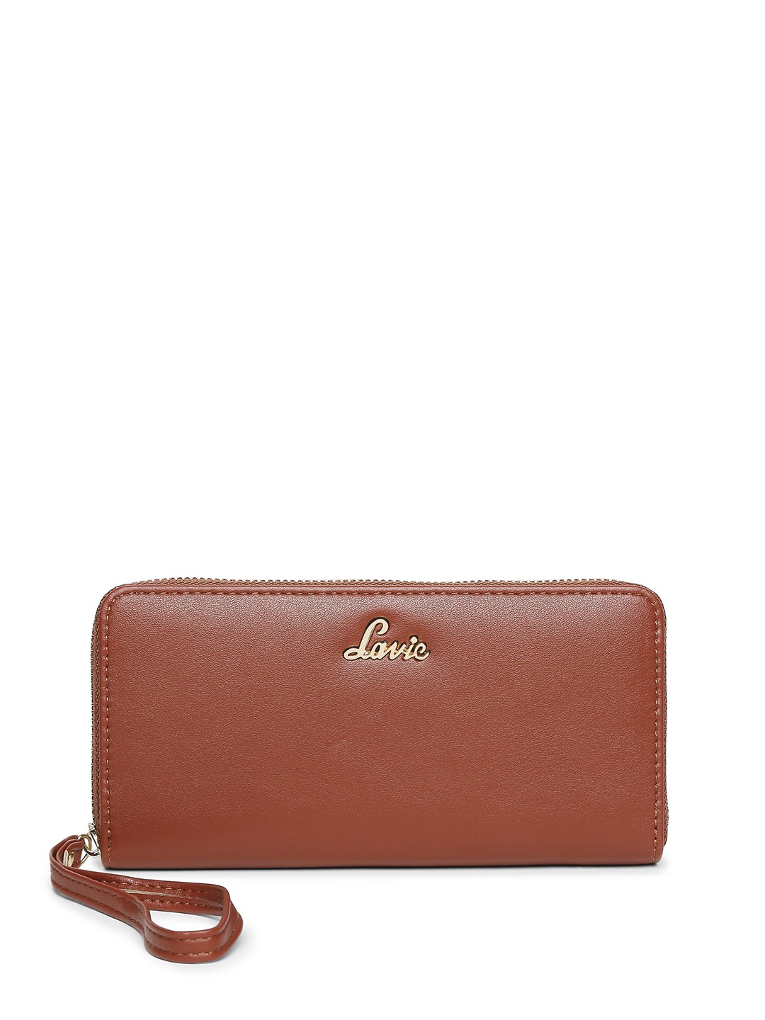 

Lavie Women Brown Solid Zip Around Wallet
