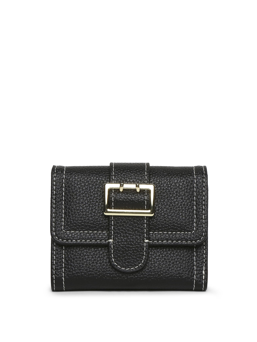 

Lavie Women Black Textured Three Fold Wallet