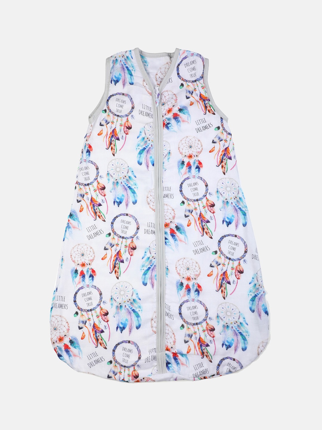 

Softsens Kids White & Blue Dreamcatcher Printed 4 Layer Sleeping Bag