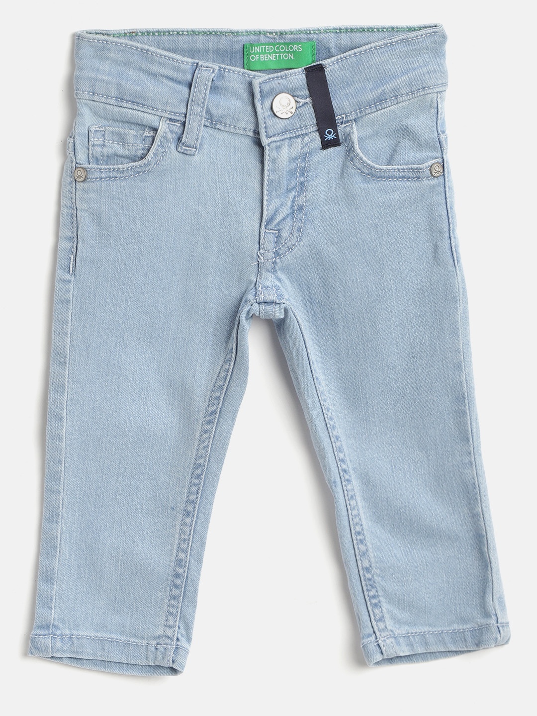 

United Colors of Benetton Boys Blue Solid Slim Fit Stretchable Jeans