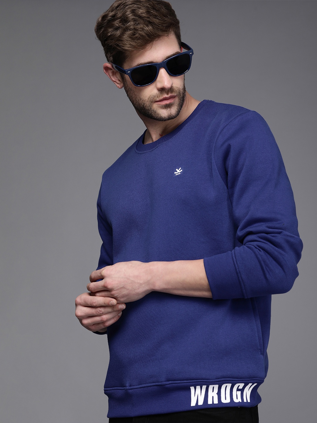 

WROGN Men Blue Sweatshirt