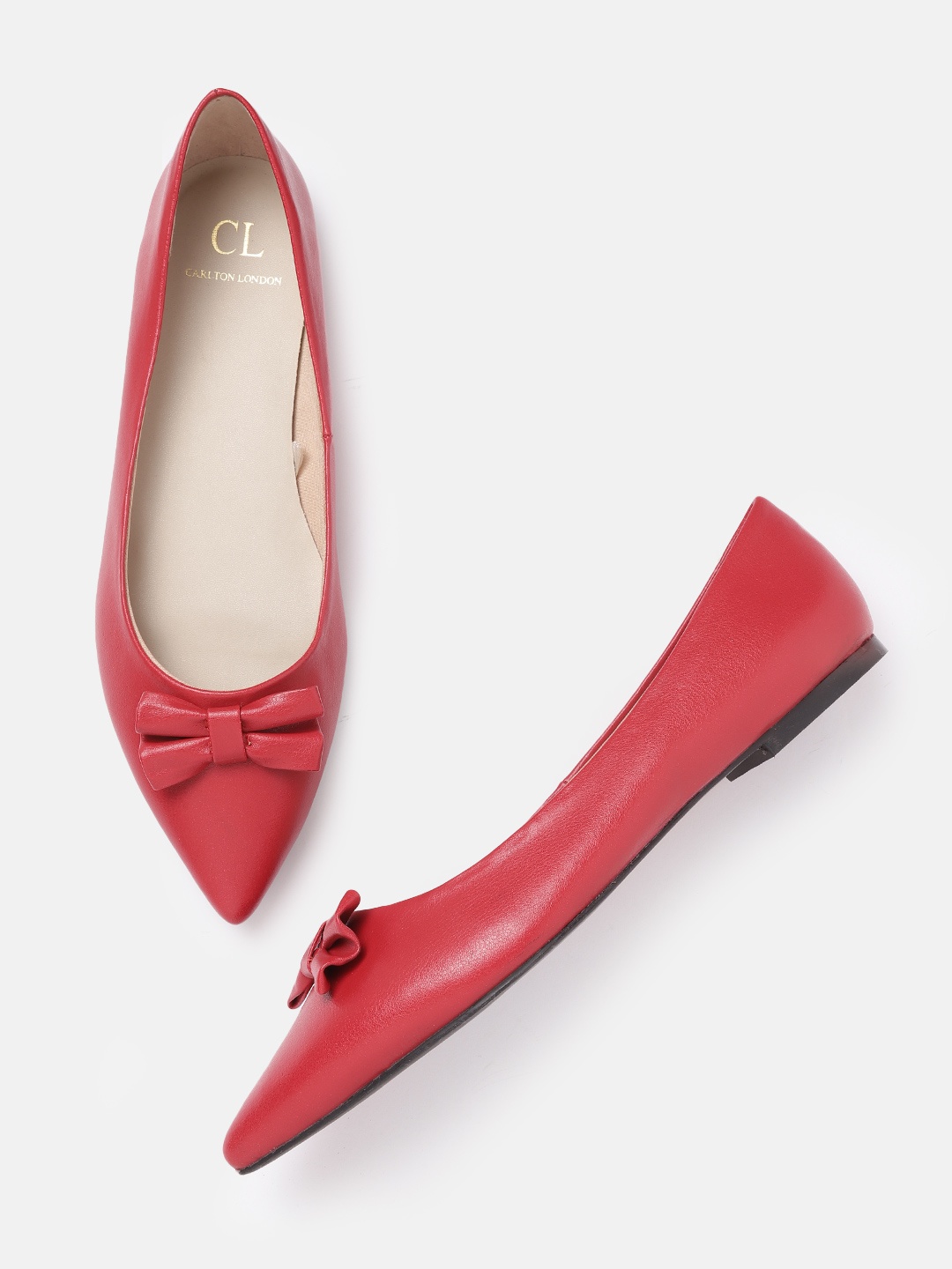 

Carlton London Women Red Solid Ballerinas Flats with Bows