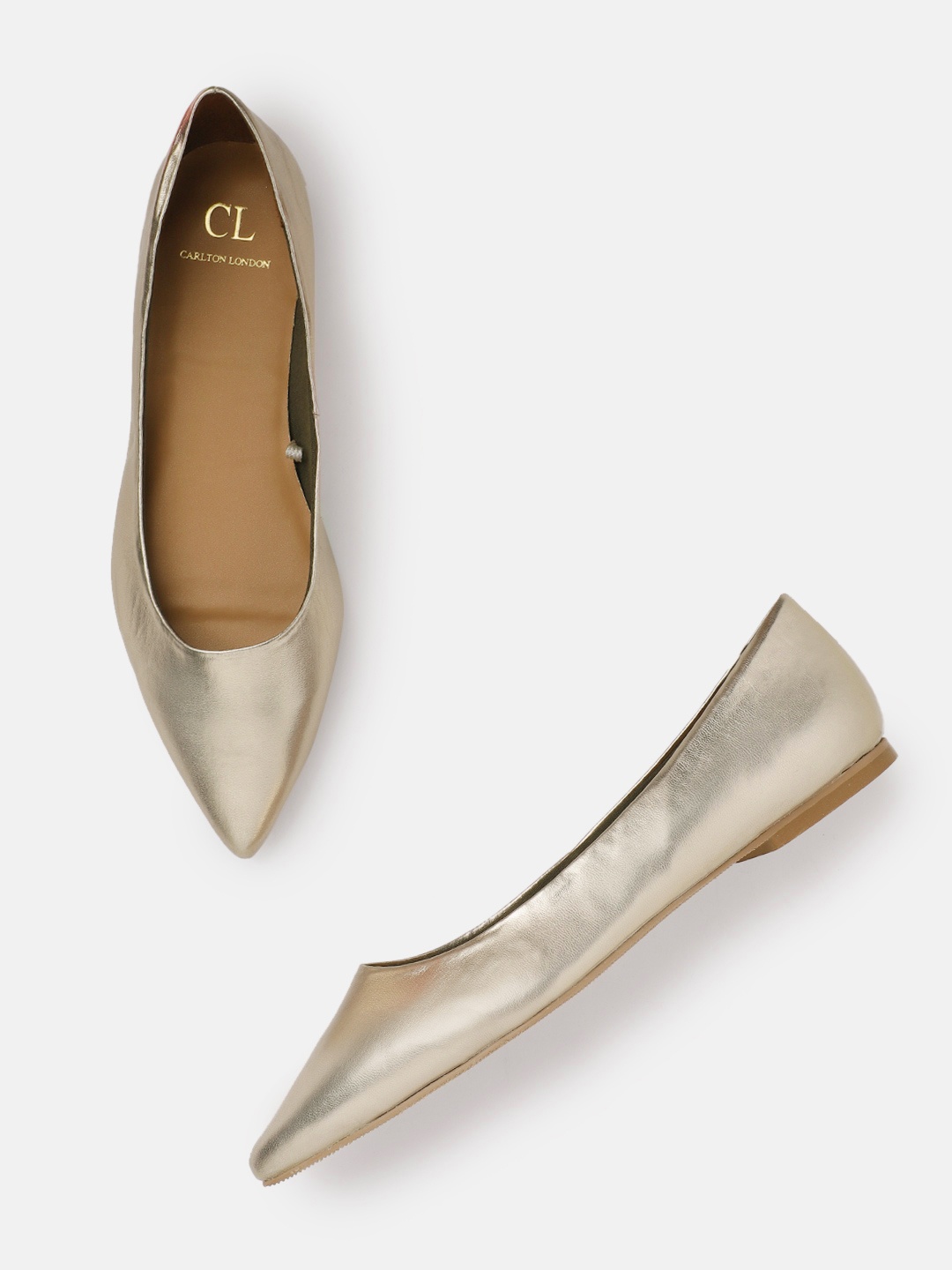 

Carlton London Women Gold-Toned Solid Ballerinas