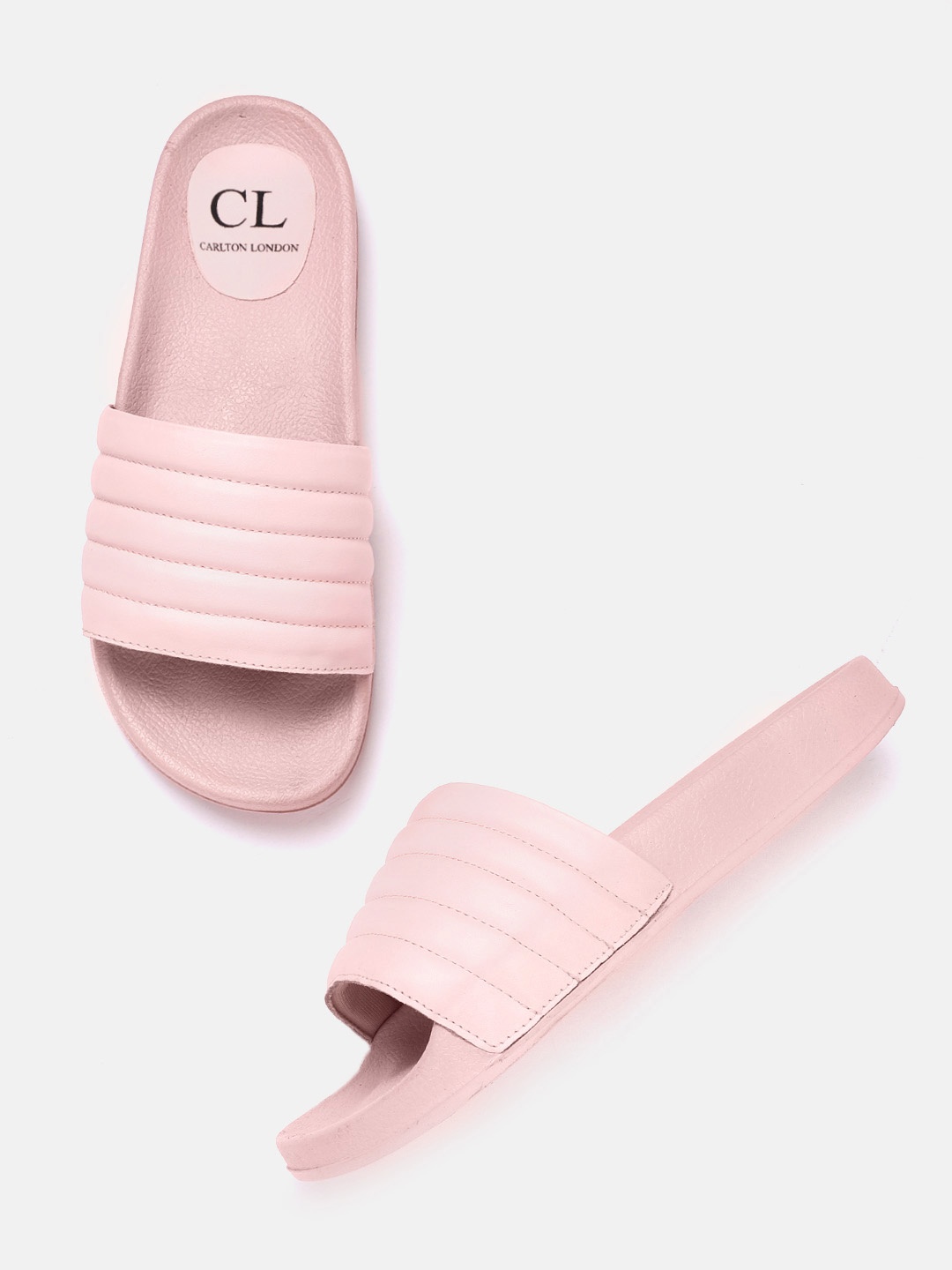 

Carlton London Women Pink Quilted Open Toe Flats