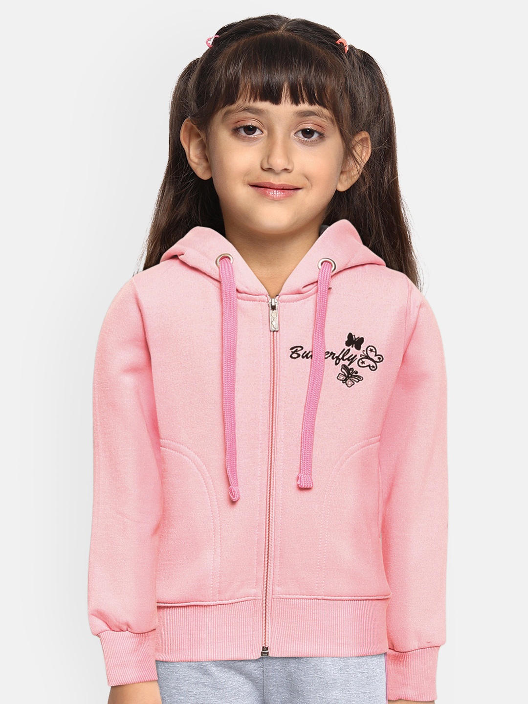 

ADBUCKS Baby Pink Girl's Cotton Sweatshirt
