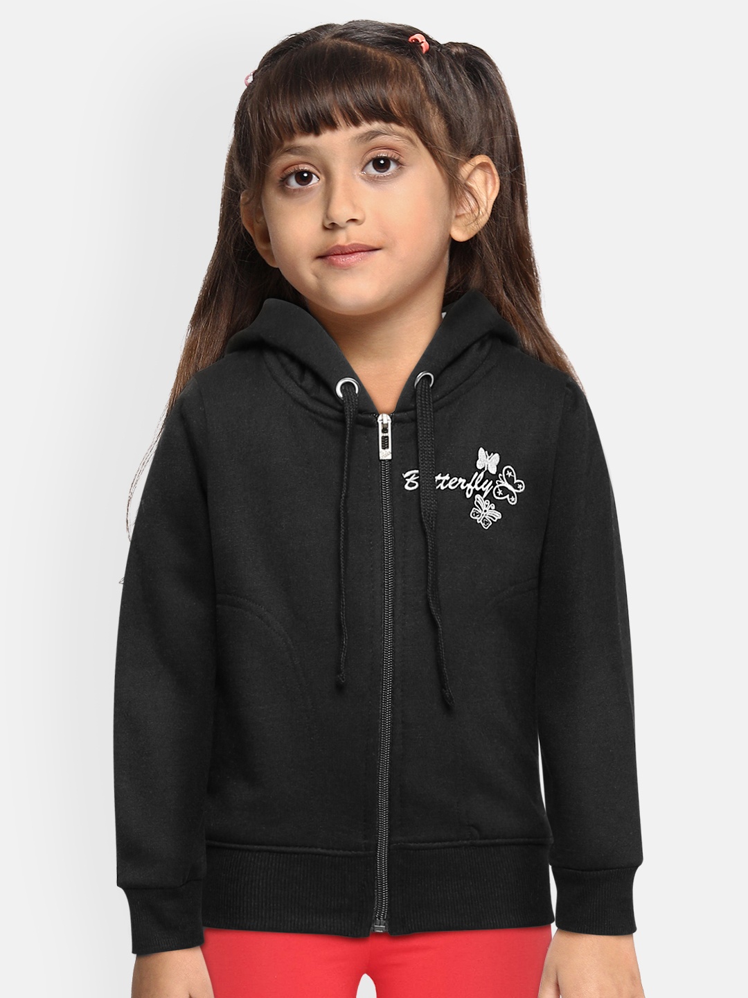 

ADBUCKS Girls Black Hooded Sweatshirt