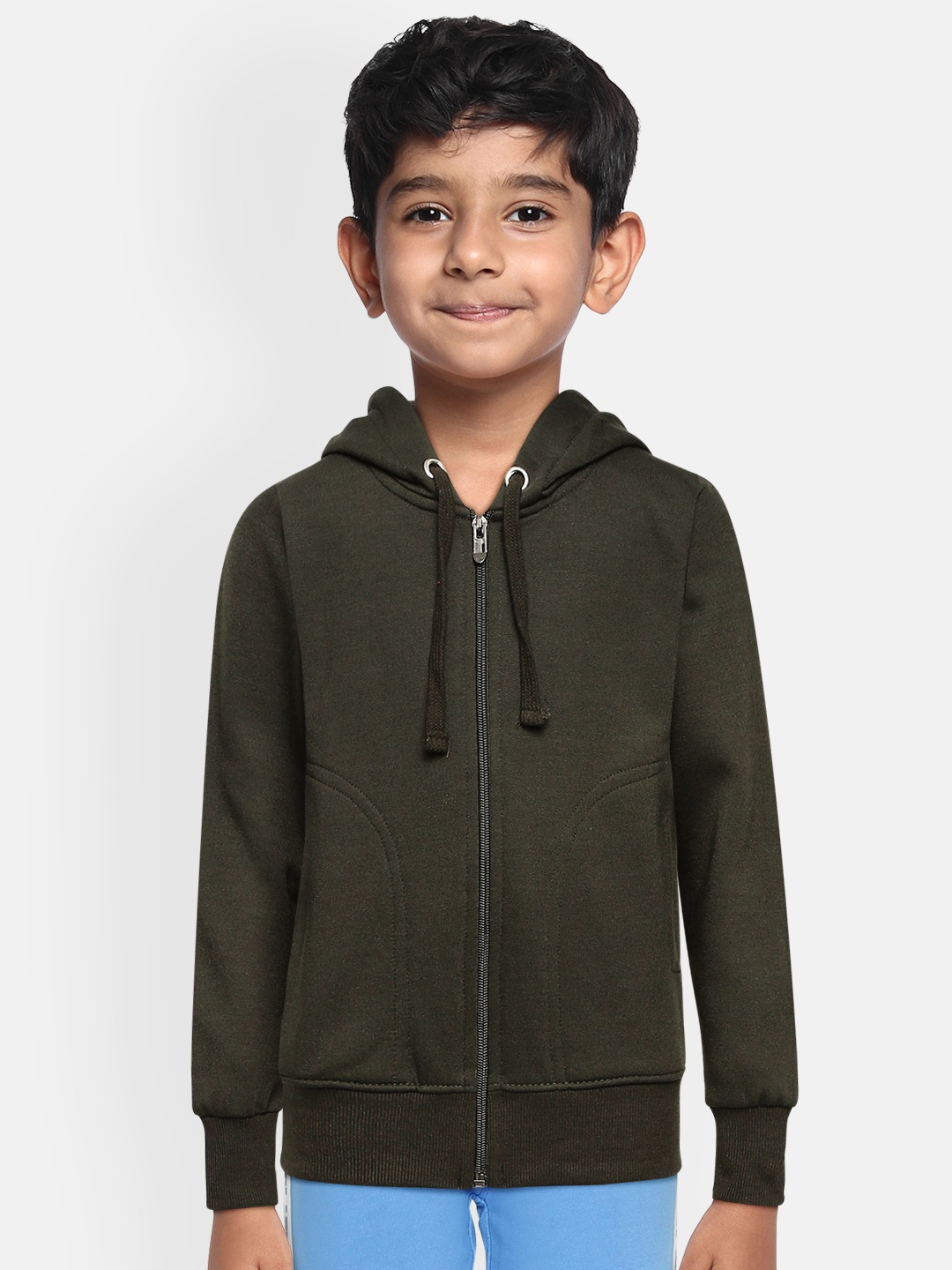 

ADBUCKS Boys Olive Green Hooded Sweatshirt