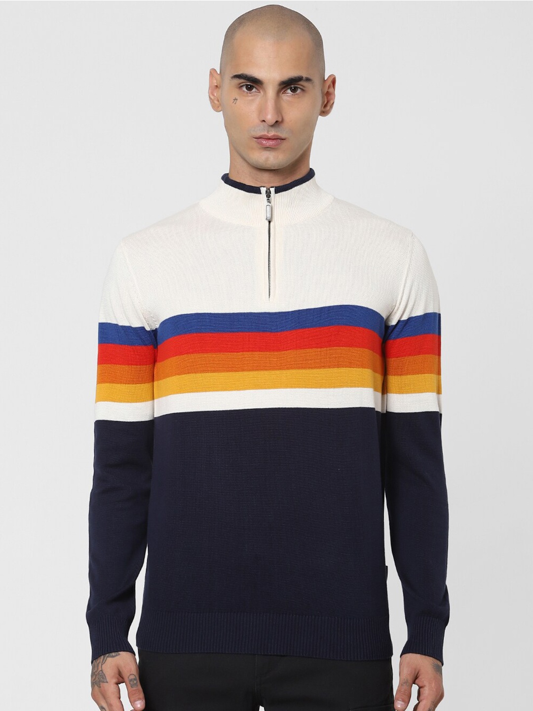 

Jack & Jones Men Multicoloured Striped Pullover, Multi