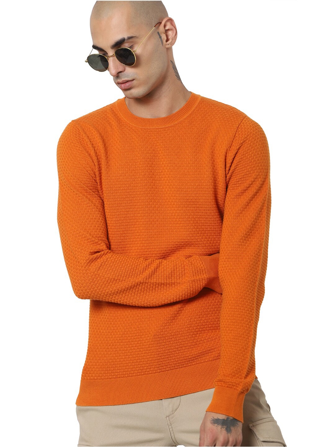 

Jack & Jones Men Orange Pullover