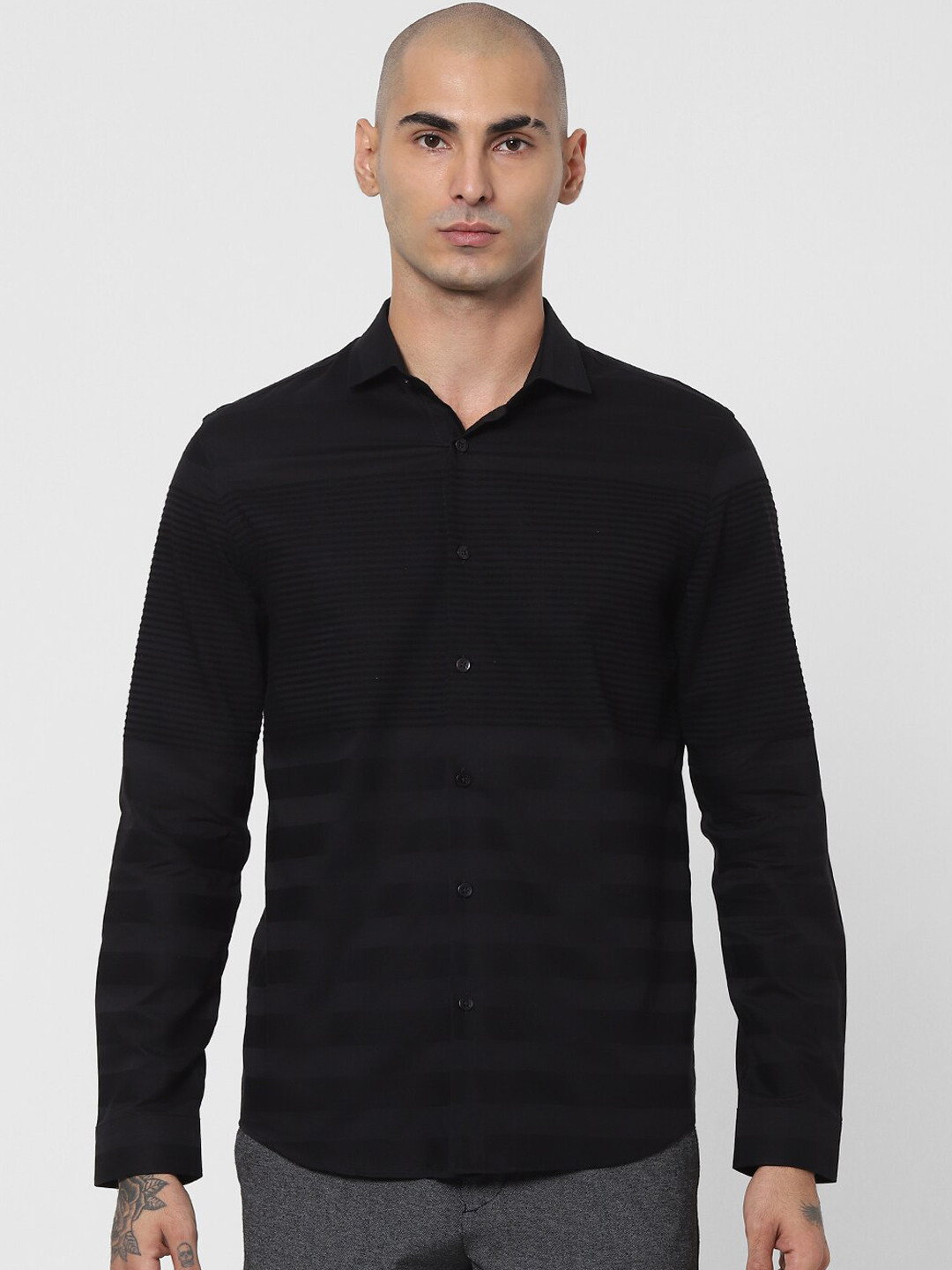 

Jack & Jones Men Black Slim Fit Opaque Casual Shirt