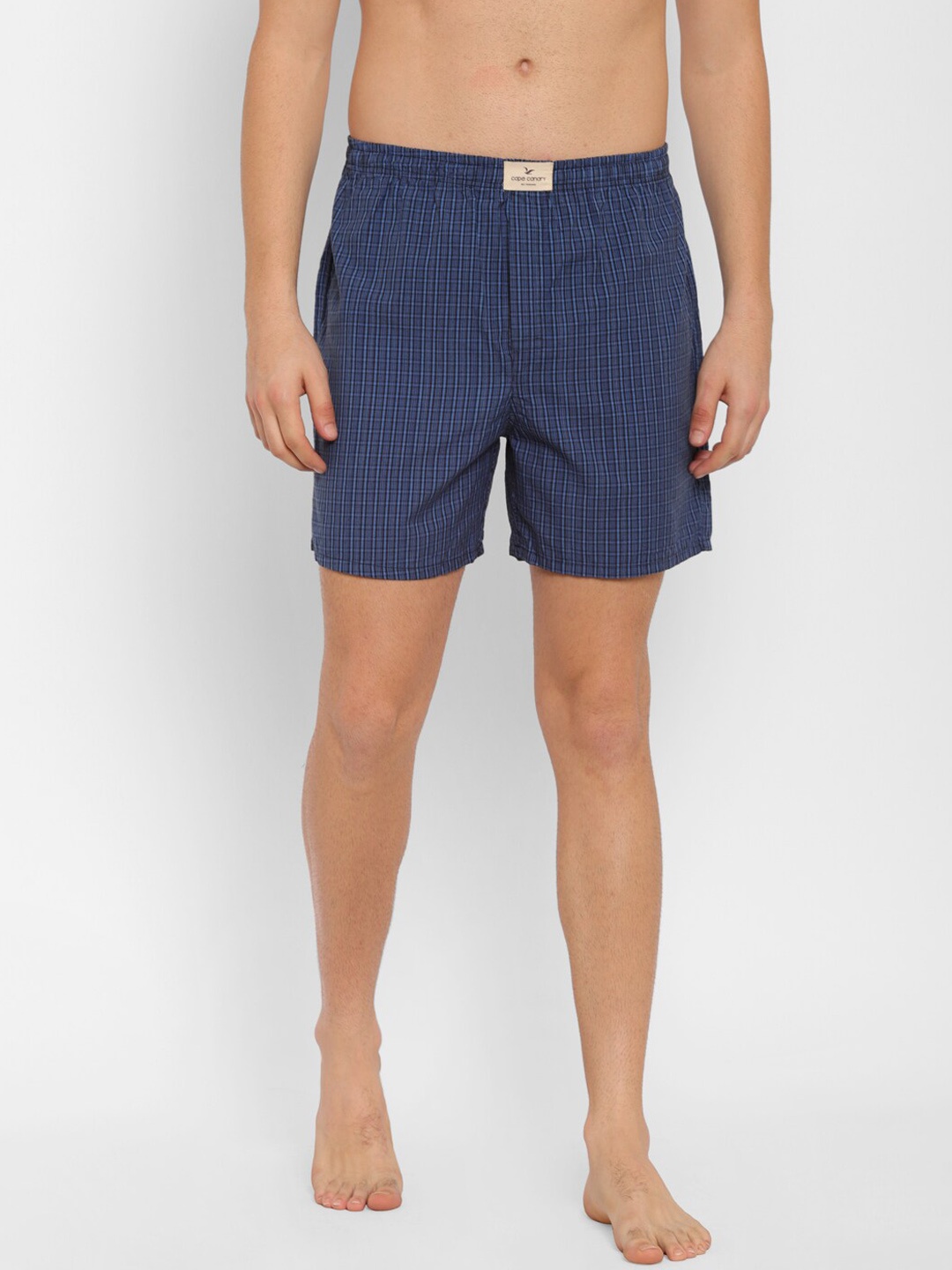 

cape canary Men Blue Checked Cotton Boxers JEEBXCHK1006213