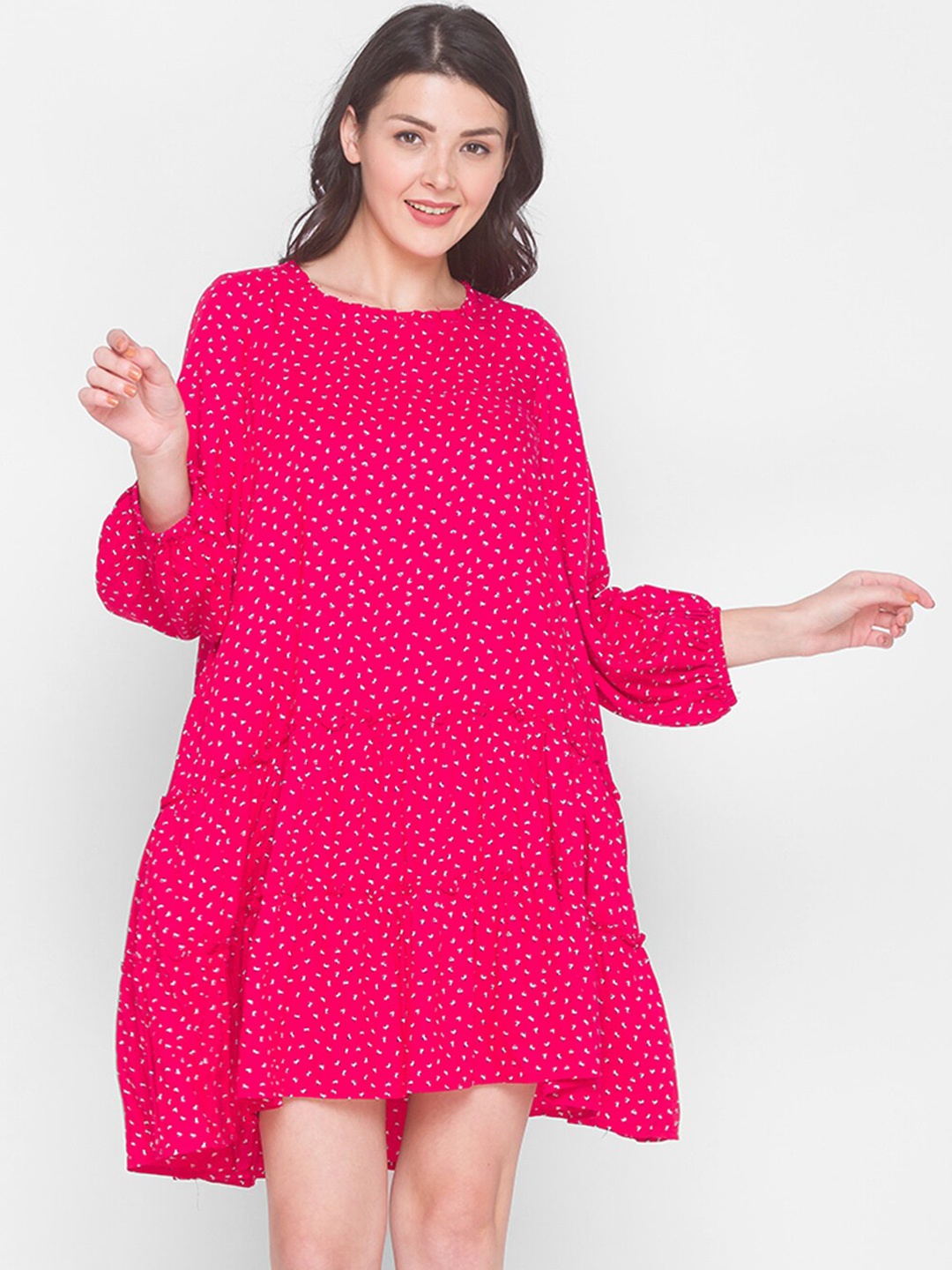

TERQUOIS Pink & vivid raspberry A-Line Dress