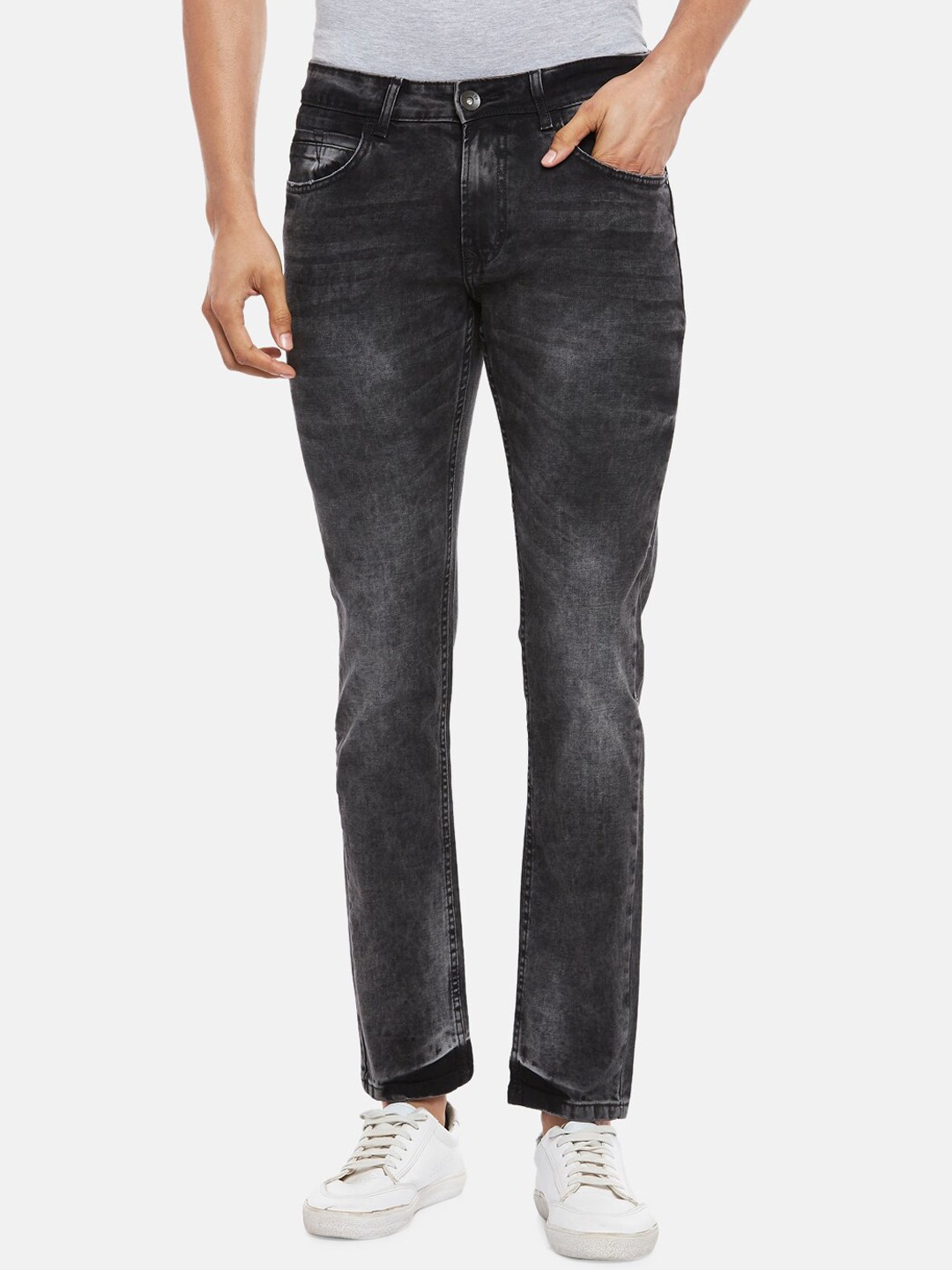 

SF JEANS by Pantaloons Men Grey Slim Fit Low-Rise Heavy Fade Jeans