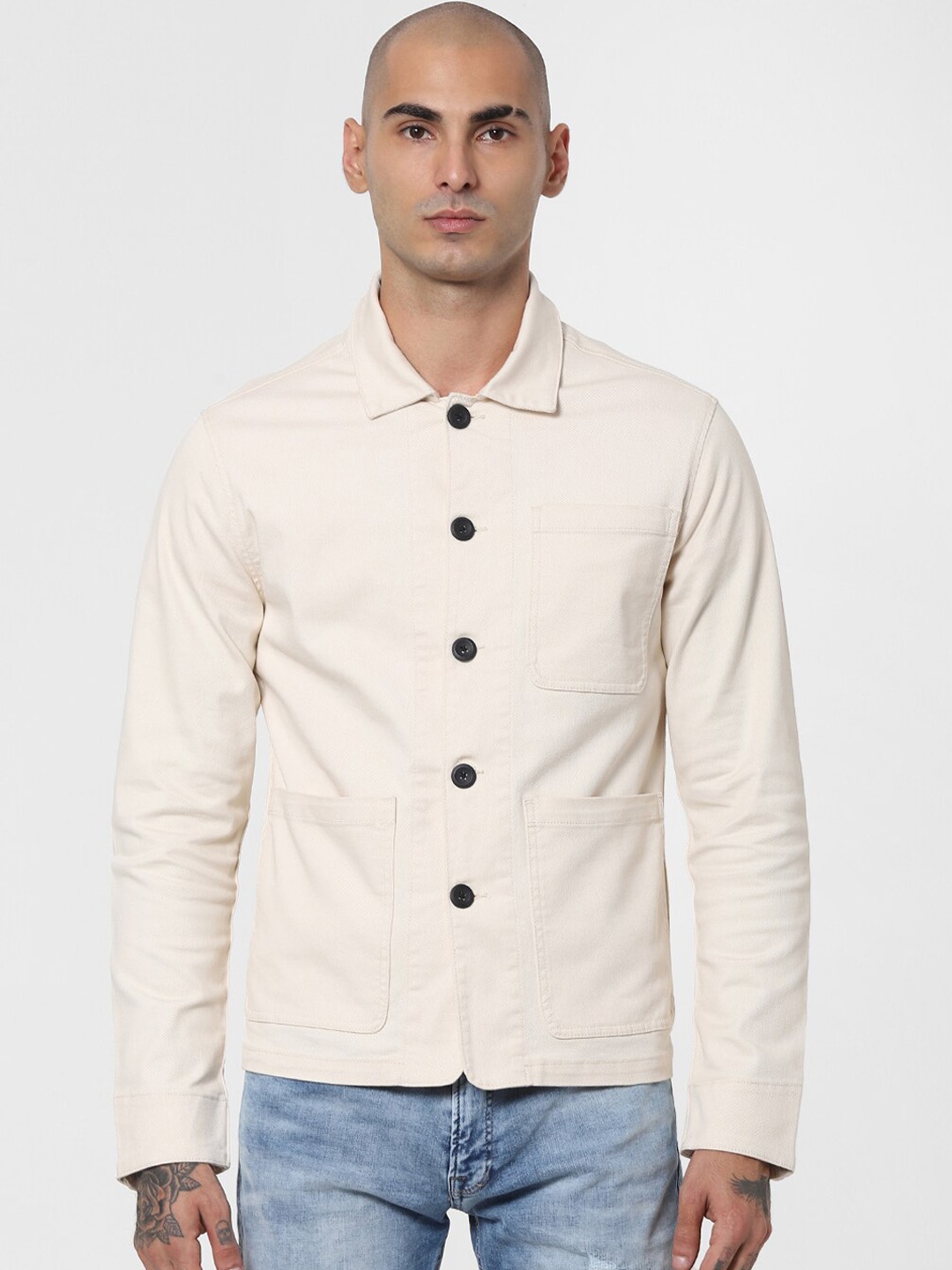 

Jack & Jones Men Beige cream pink Tailored Jacket