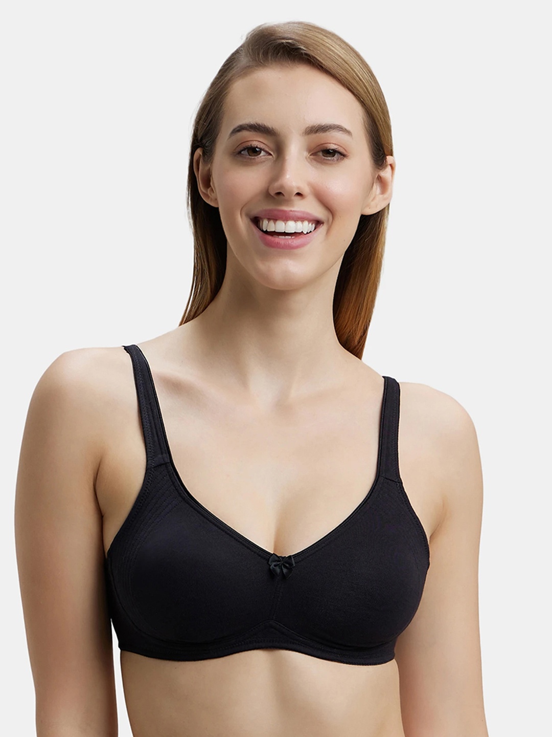 

Jockey Women Wirefree Non Padded Super Combed Cotton Full Coverage Everyday Bra-1250, Black